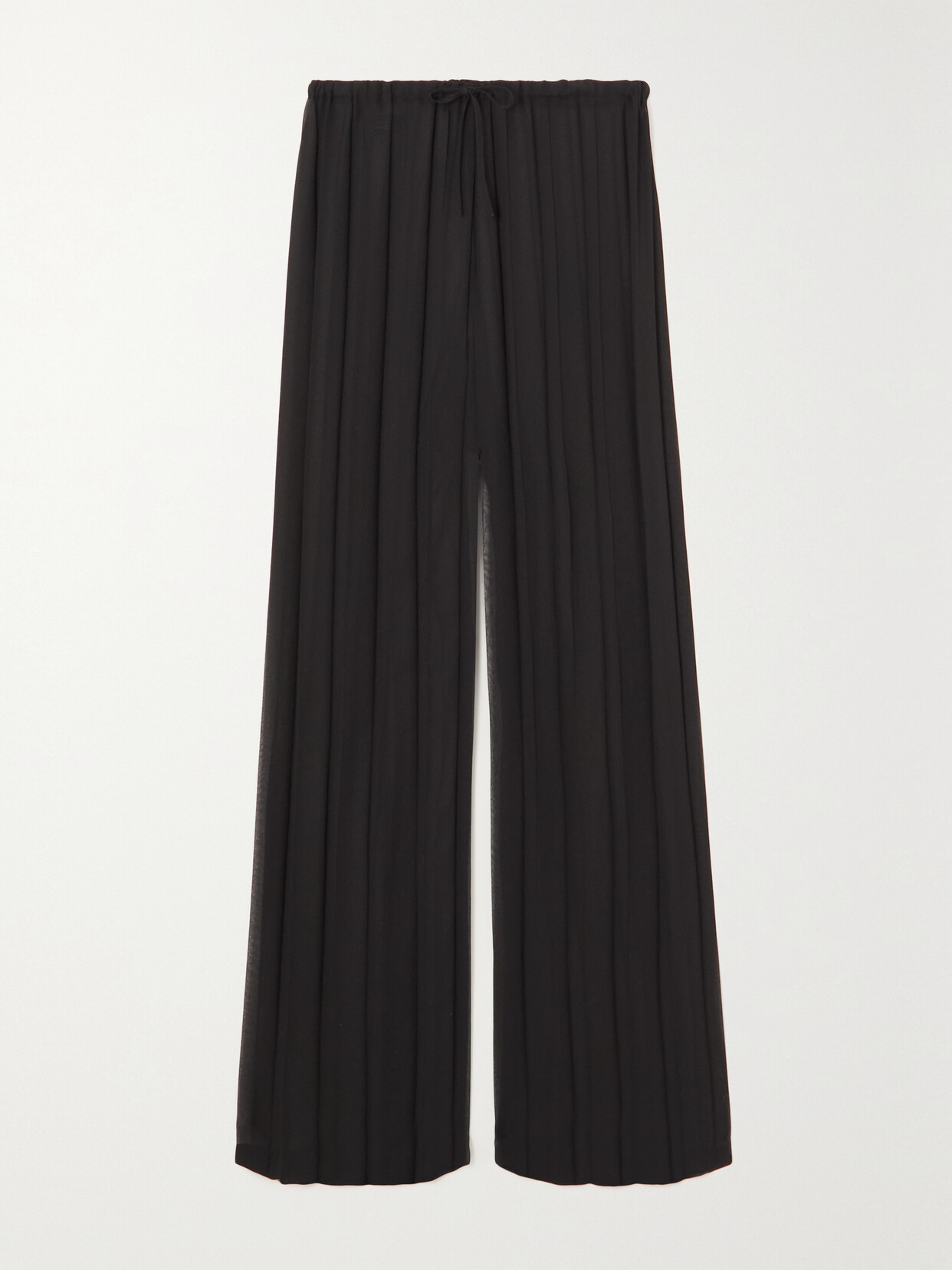 Dries Van Noten - Pleated Chiffon Straight-leg Pants - Black