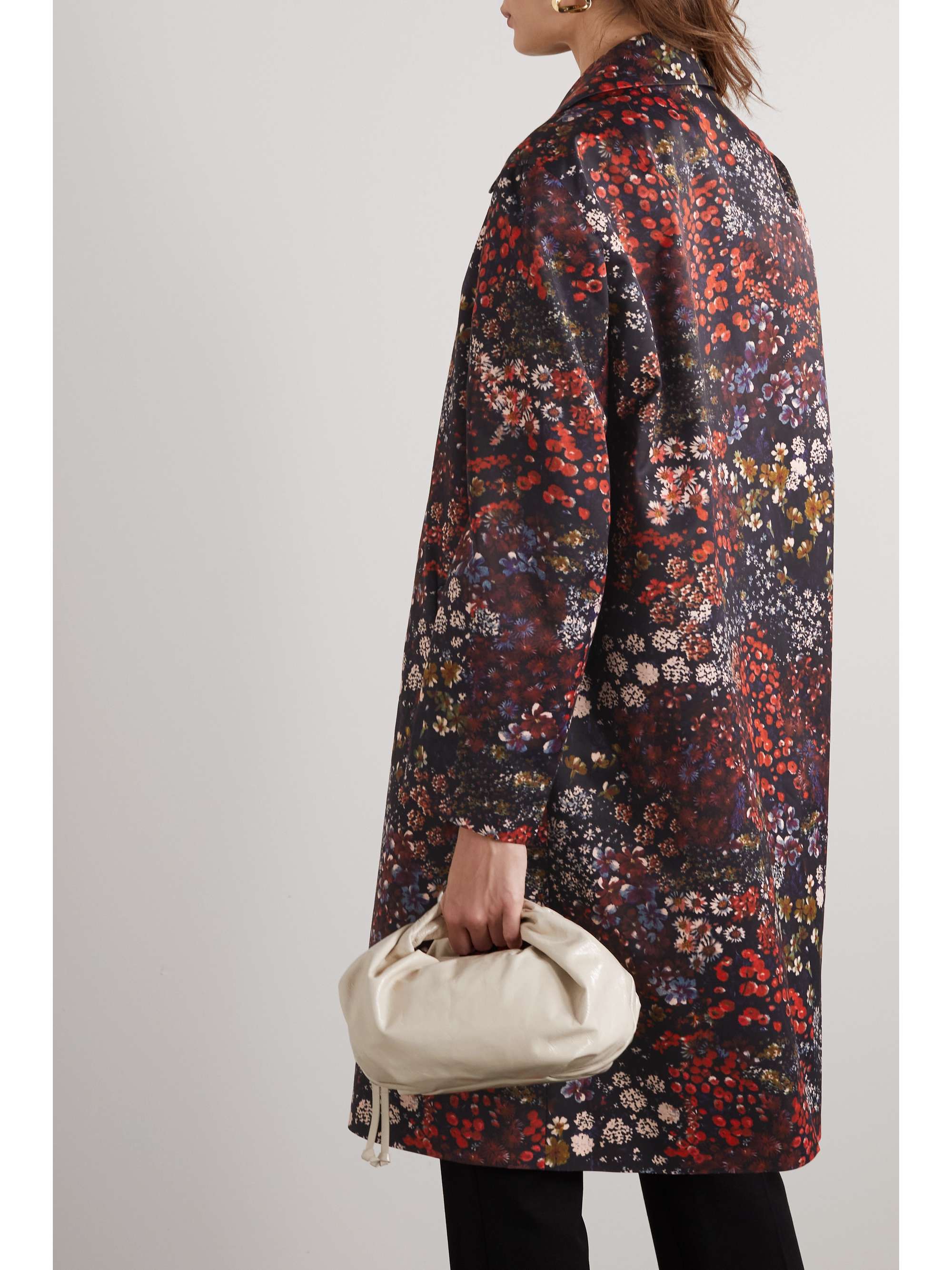 DRIES VAN NOTEN Floralprint satin coat NETAPORTER