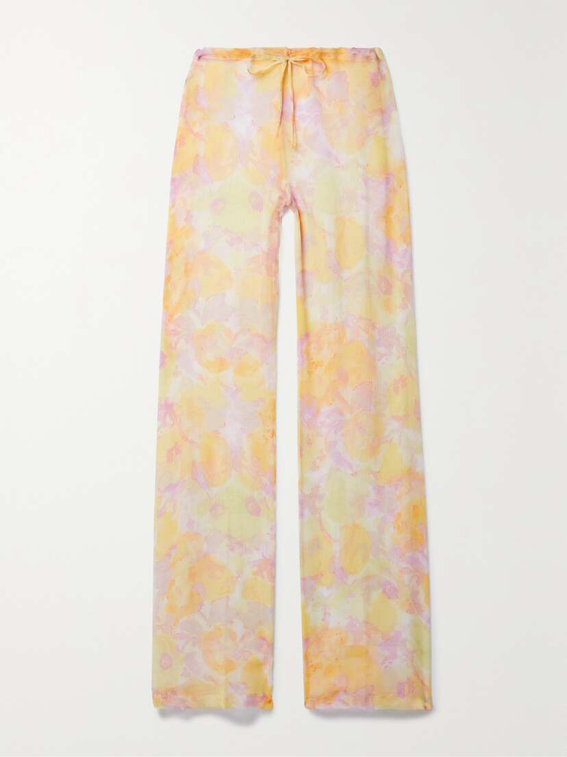 Dries Van Noten Floral-print Silk-crepon Straight-leg Pants