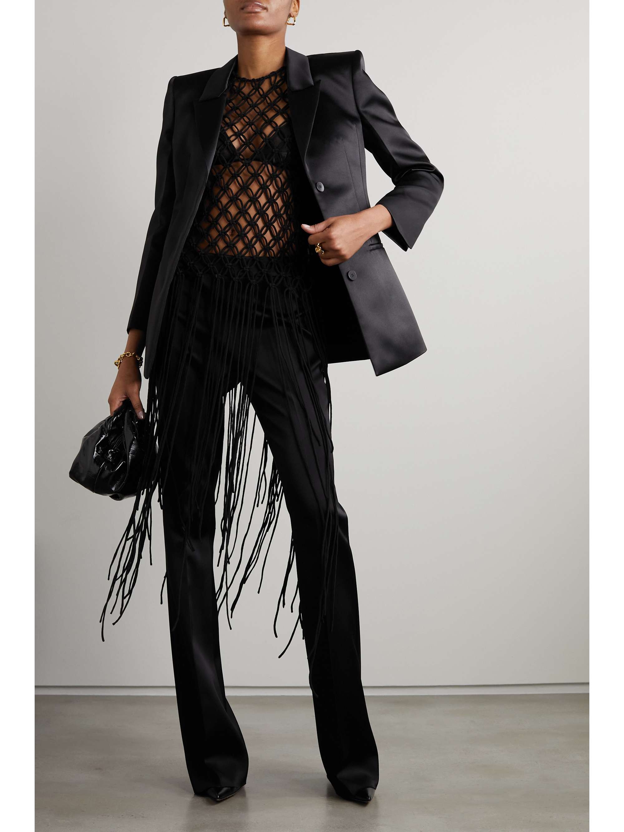 DRIES VAN NOTEN Fringed macramé top
