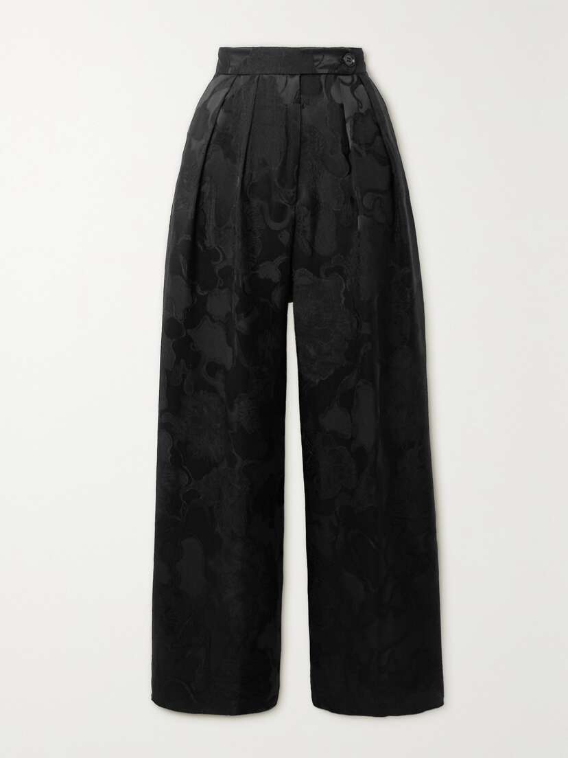 Dries Van Noten Pleated Jacquard Wide-leg Pants