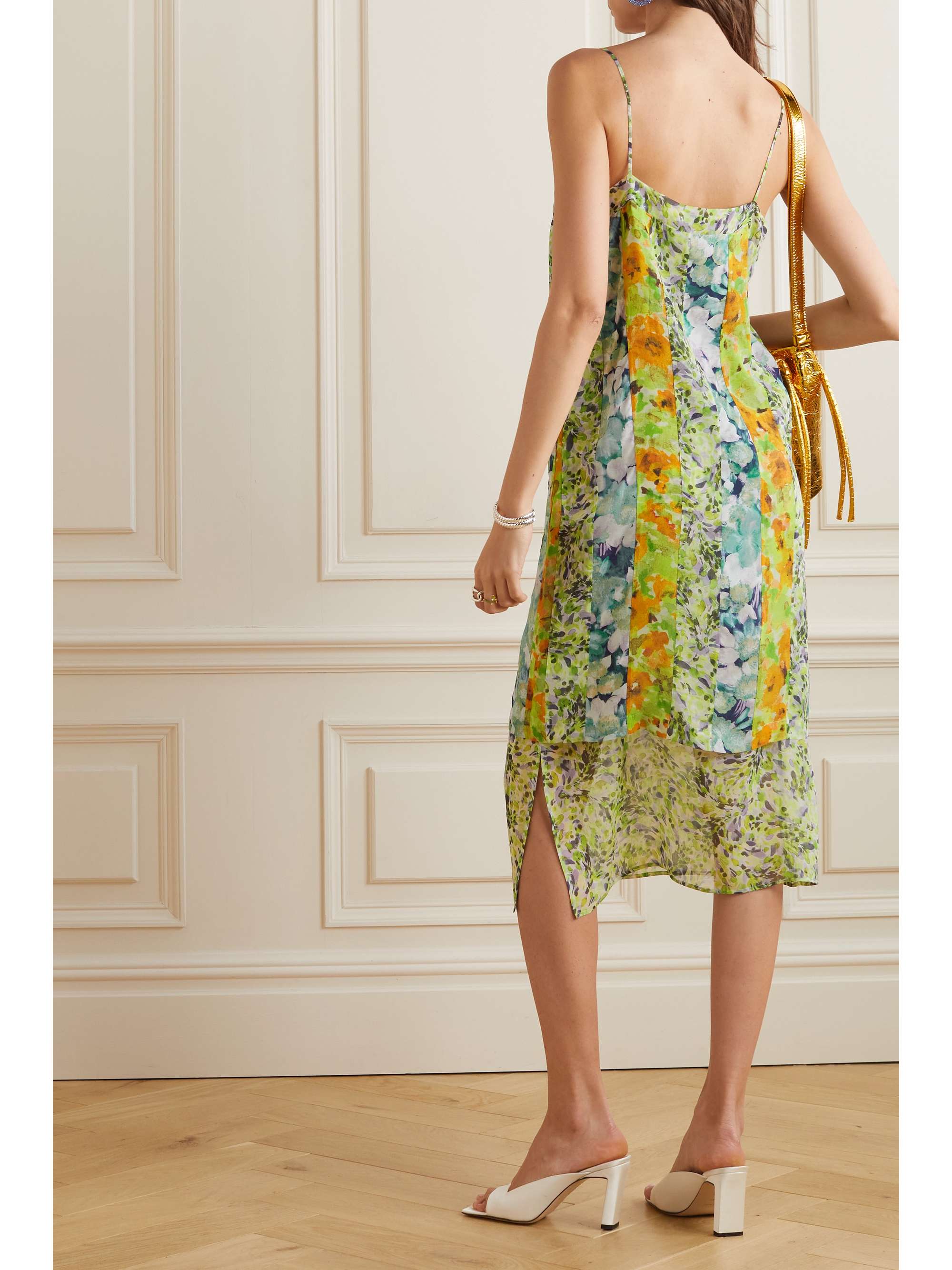 DRIES VAN NOTEN Layered floral-print silk-blend chiffon midi dress