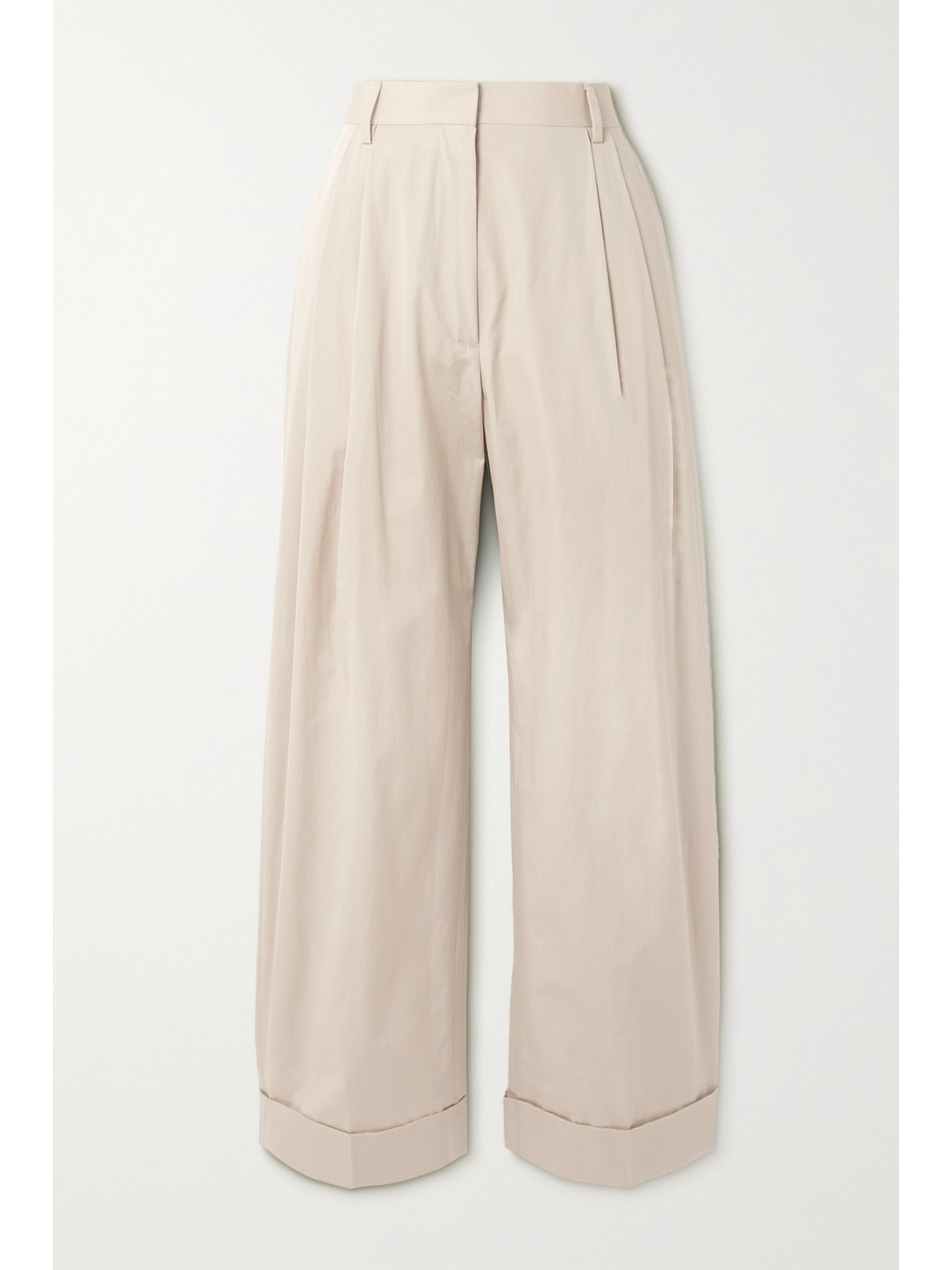 Dries Van Noten - Pleated Cotton Straight-leg Pants - Neutrals