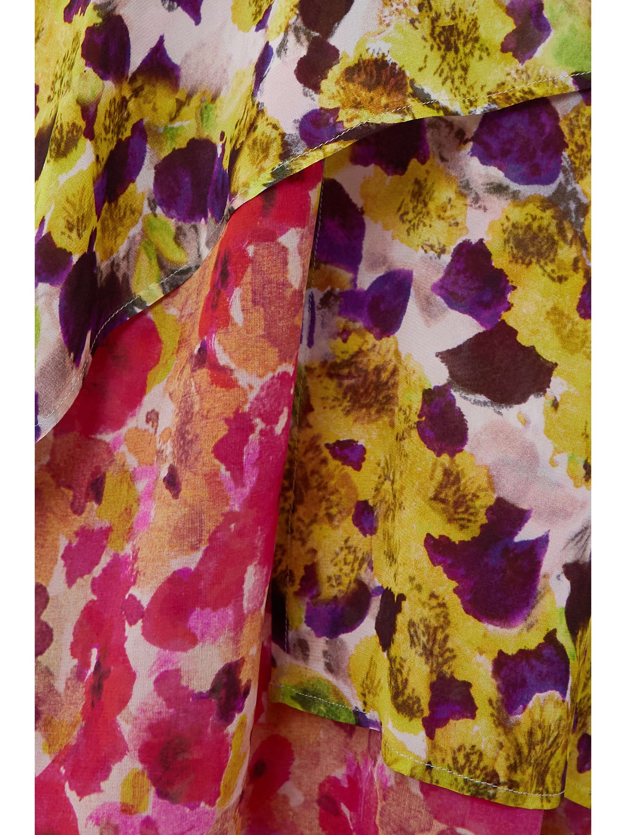 DRIES VAN NOTEN One-shoulder open-back layered floral-print chiffon midi dress