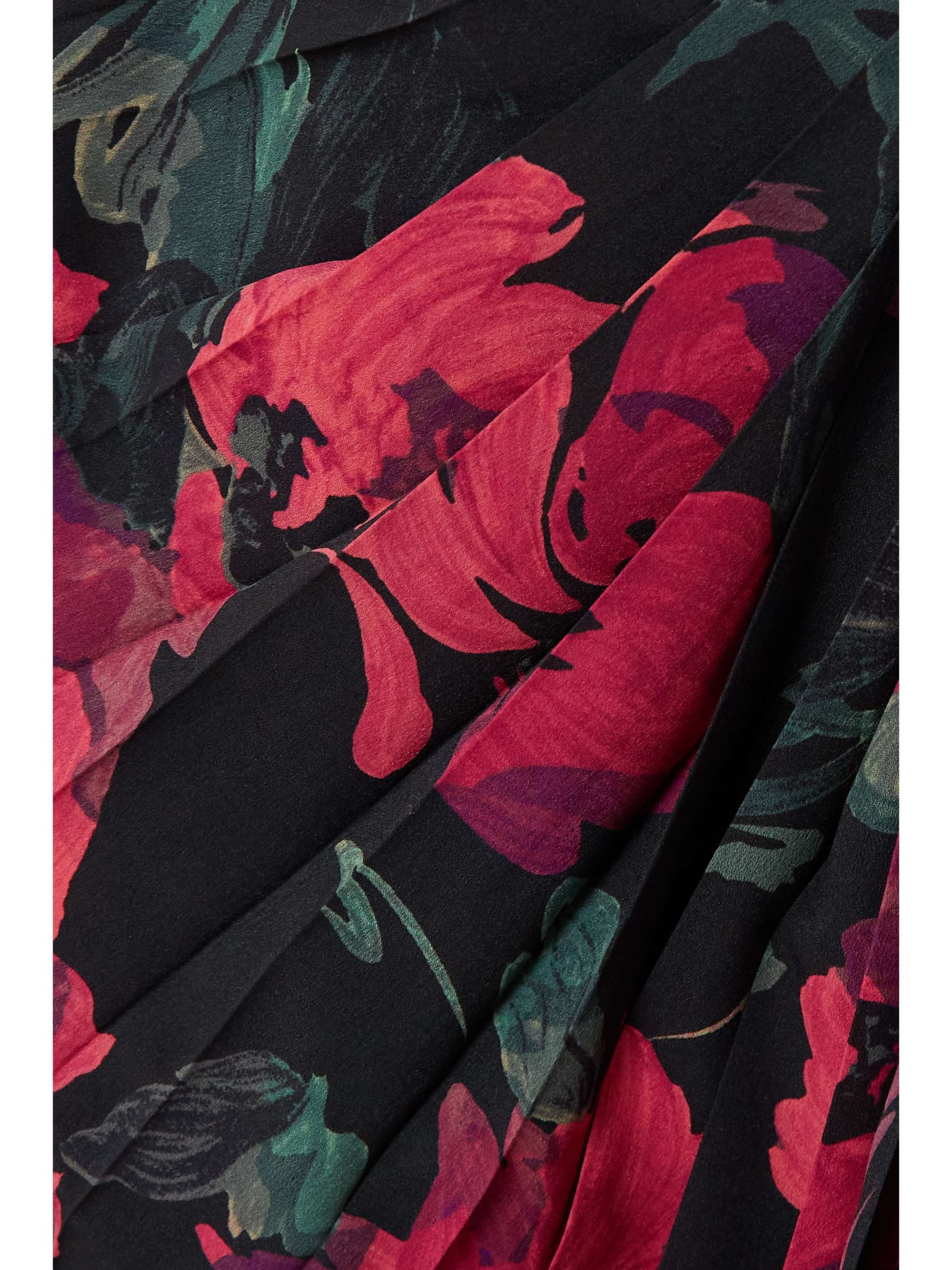 DRIES VAN NOTEN 不对称围裹效果花卉印花平纹布连衣裙