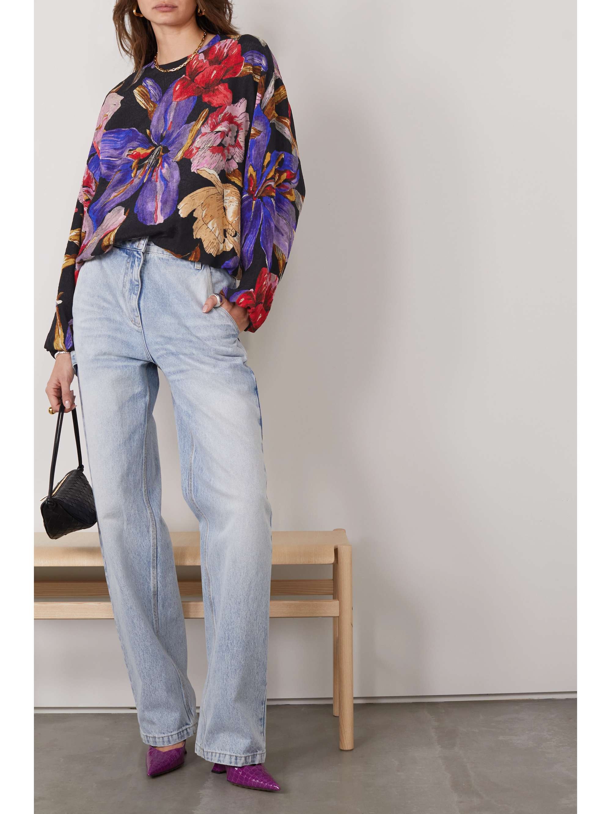 DRIES VAN NOTEN Floral-print jacquard blouse