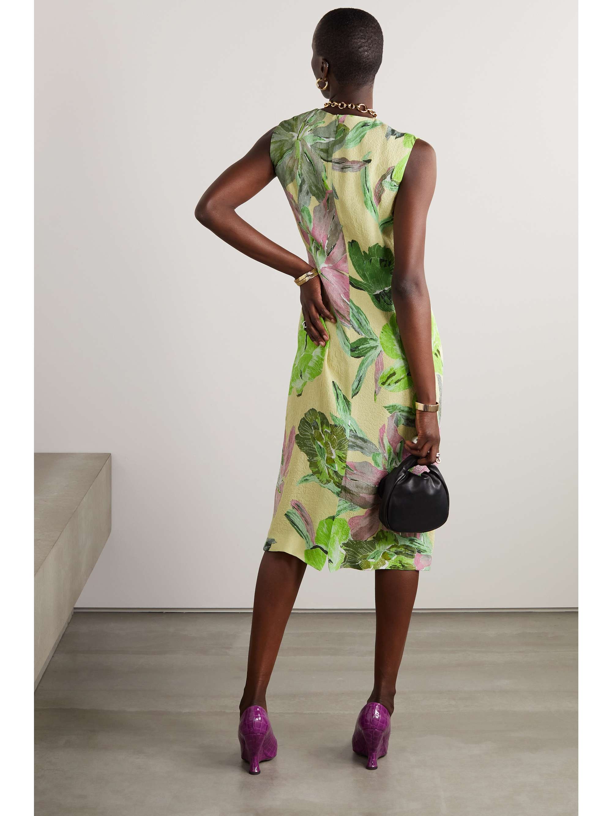 DRIES VAN NOTEN Floral-print cloqué dress