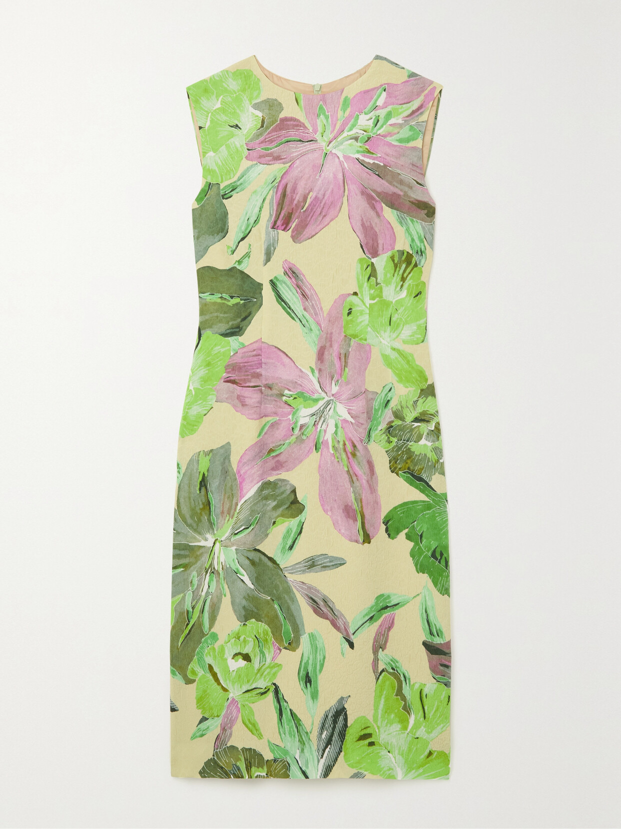 Shop Dries Van Noten Floral-print Cloqué Dress In Green