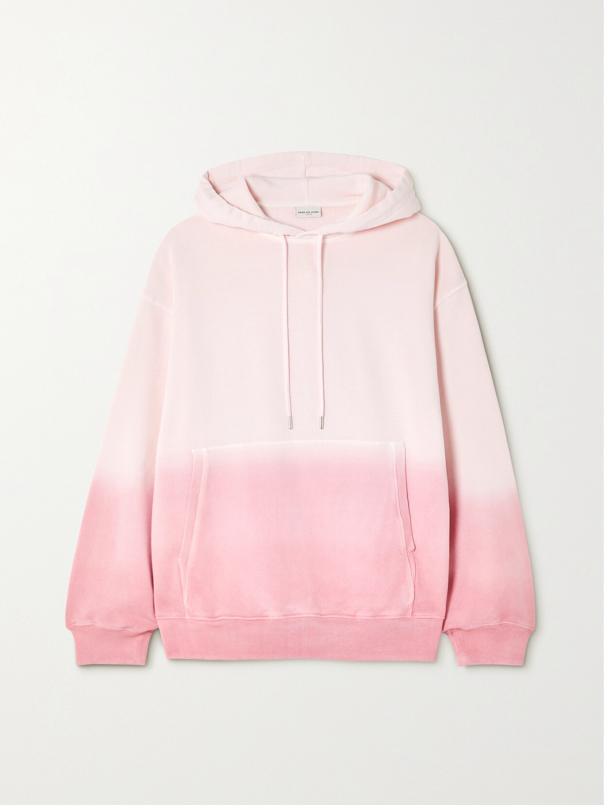 DRIES VAN NOTEN DÉGRADÉ COTTON-JERSEY HOODIE