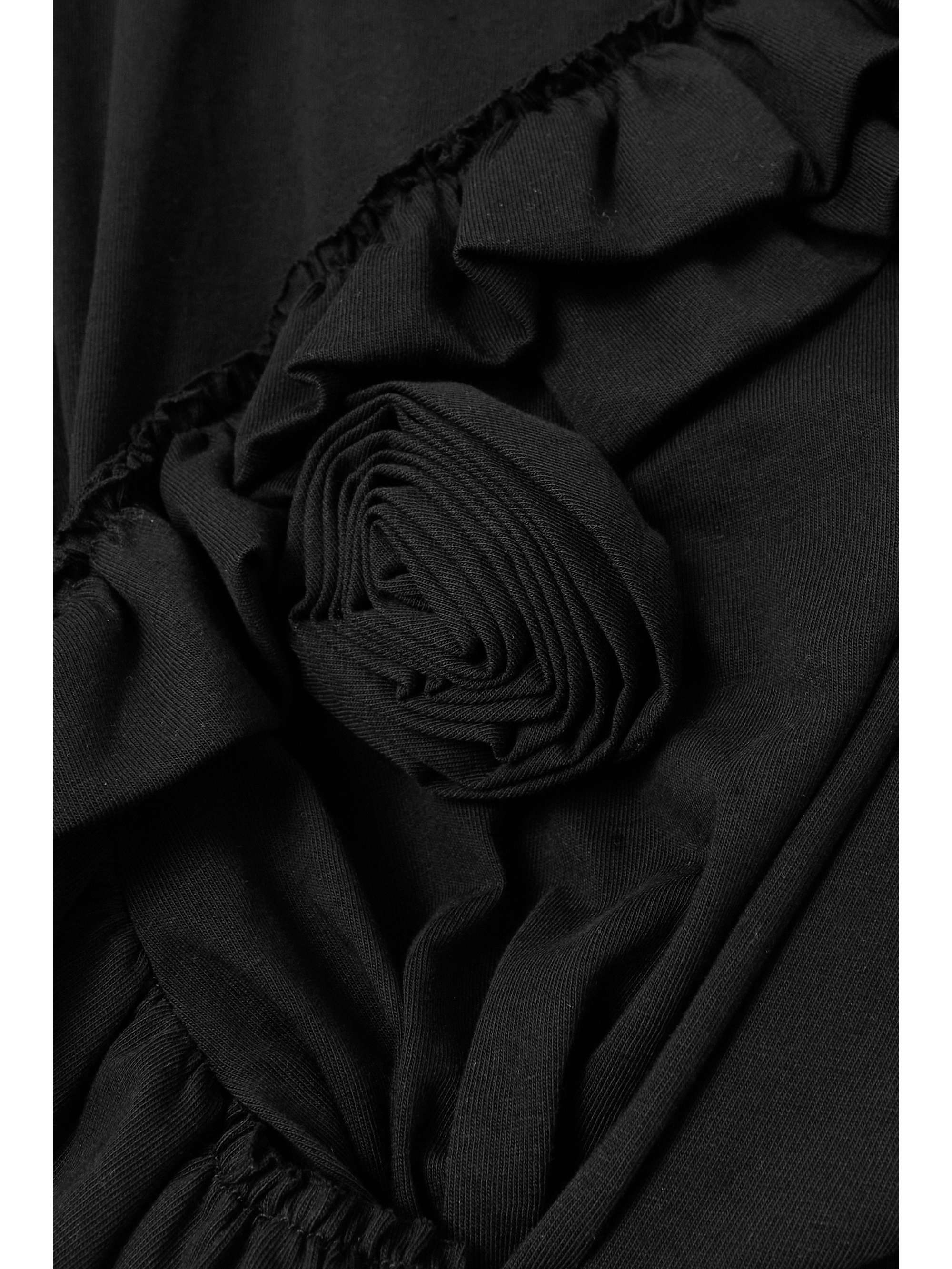 DRIES VAN NOTEN Appliquéd ruffled cotton-jersey T-shirt