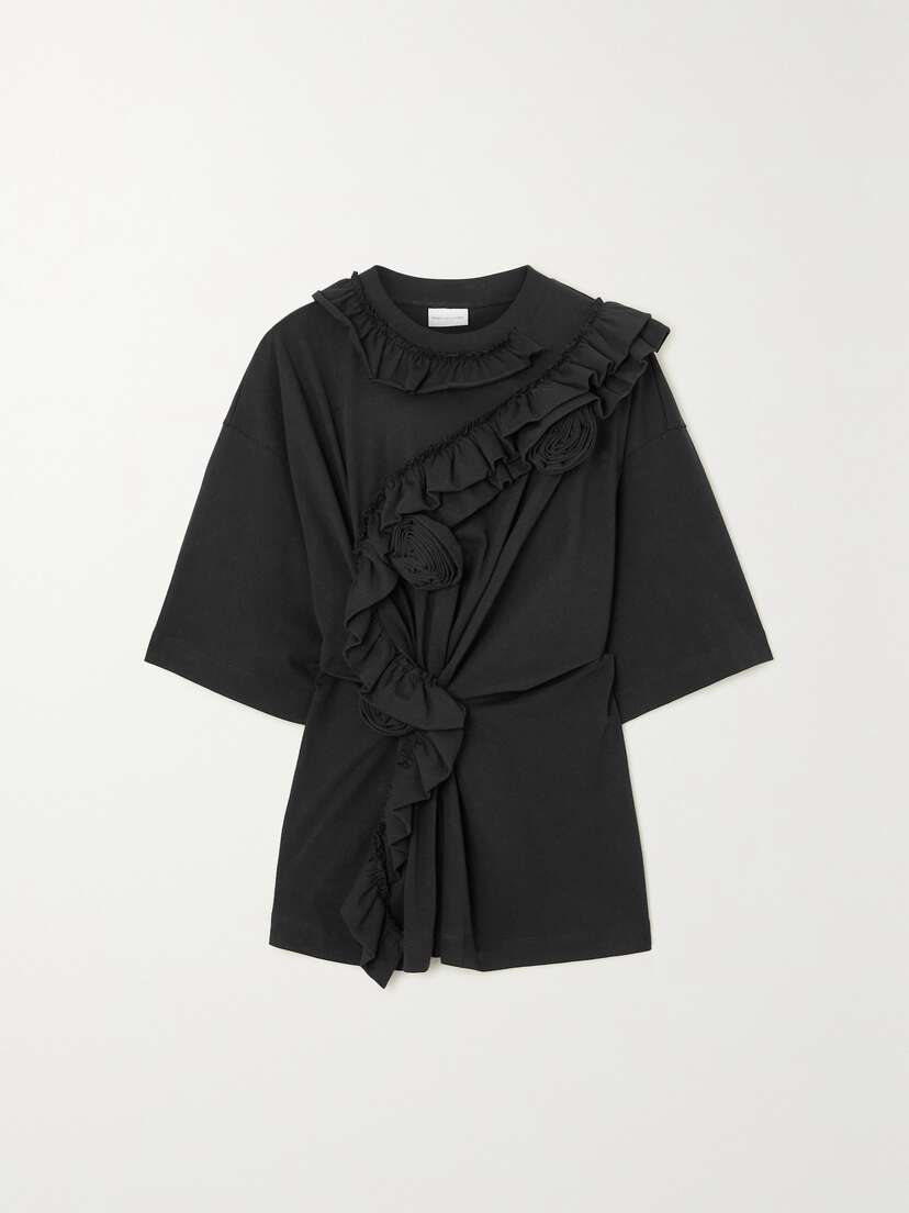 Dries Van Noten Appliquéd Cotton-blend T-shirt