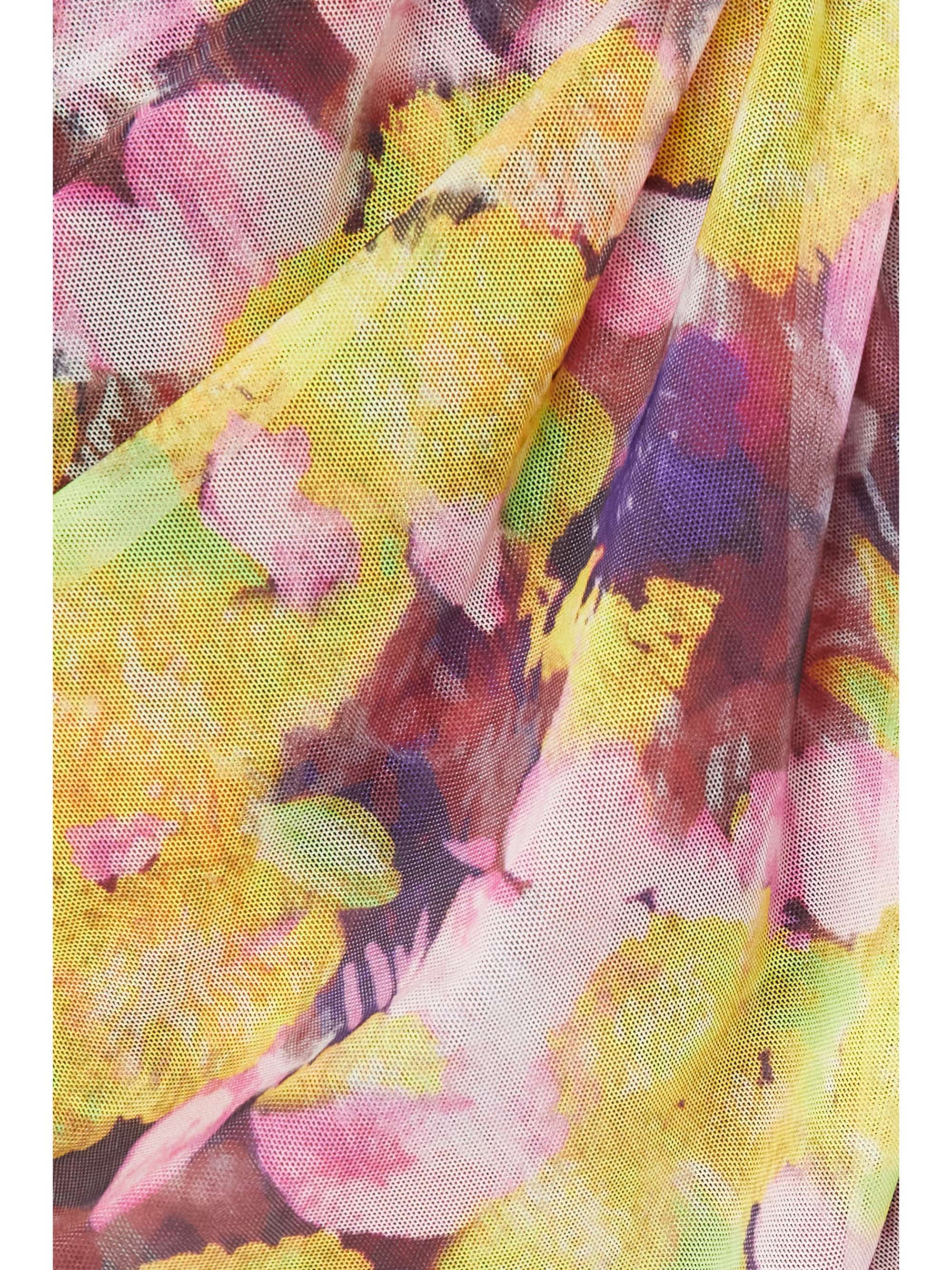 DRIES VAN NOTEN Strapless gathered floral-print stretch-gauze dress