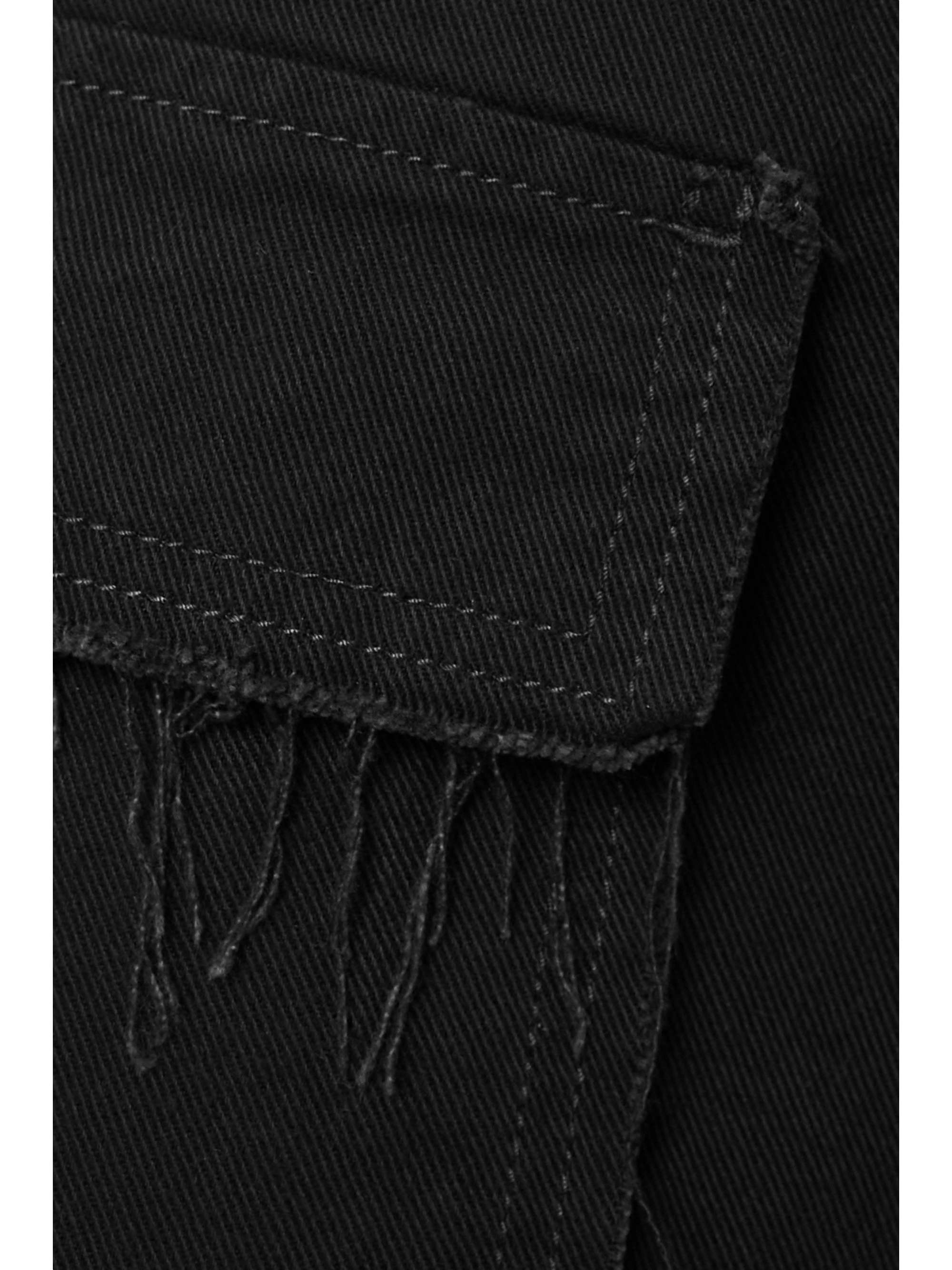 DRIES VAN NOTEN Frayed high-rise wide-leg cargo jeans