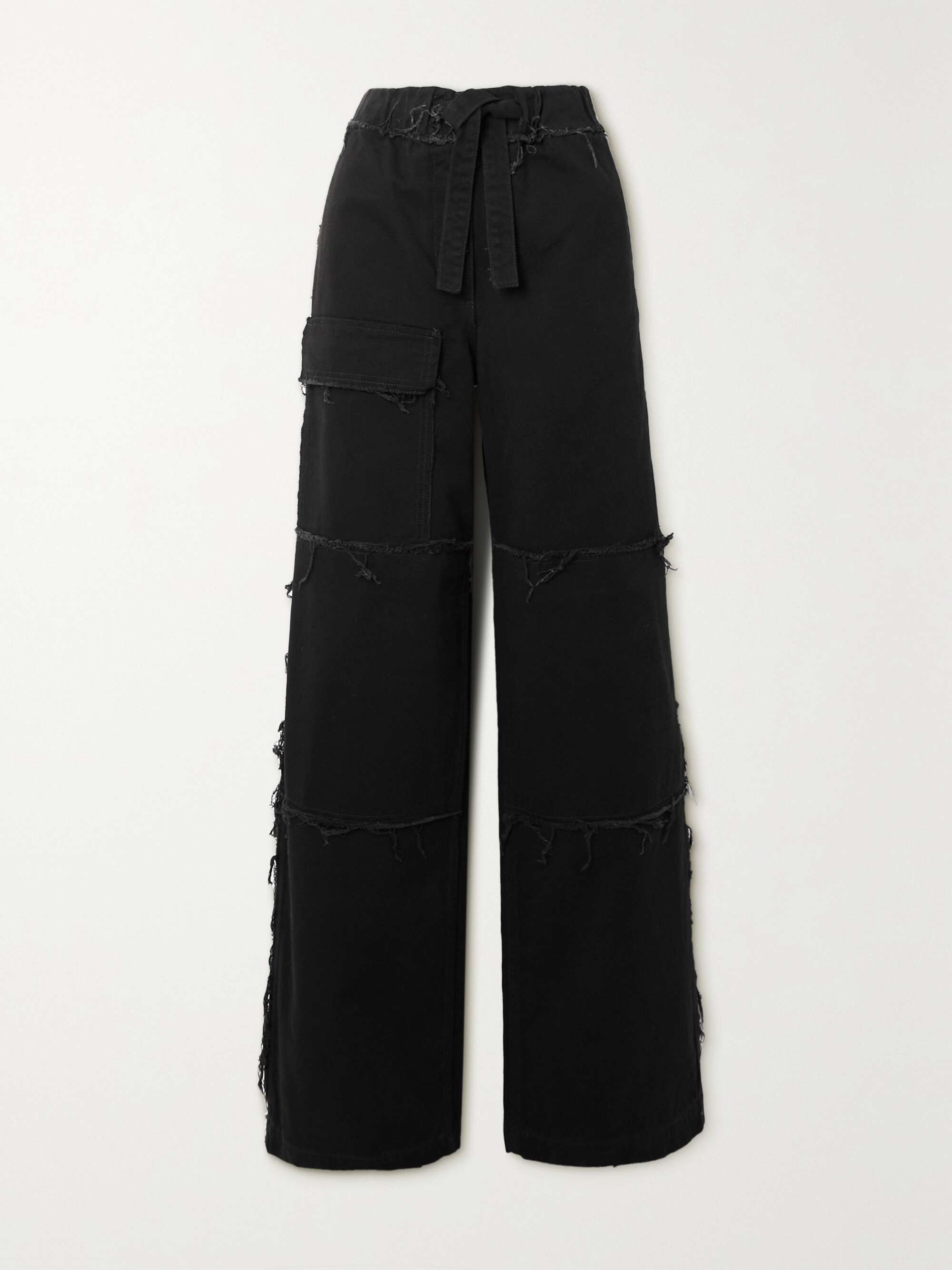 Frayed high-rise wide-leg cargo jeans Frayed high-rise wide-leg cargo jeans