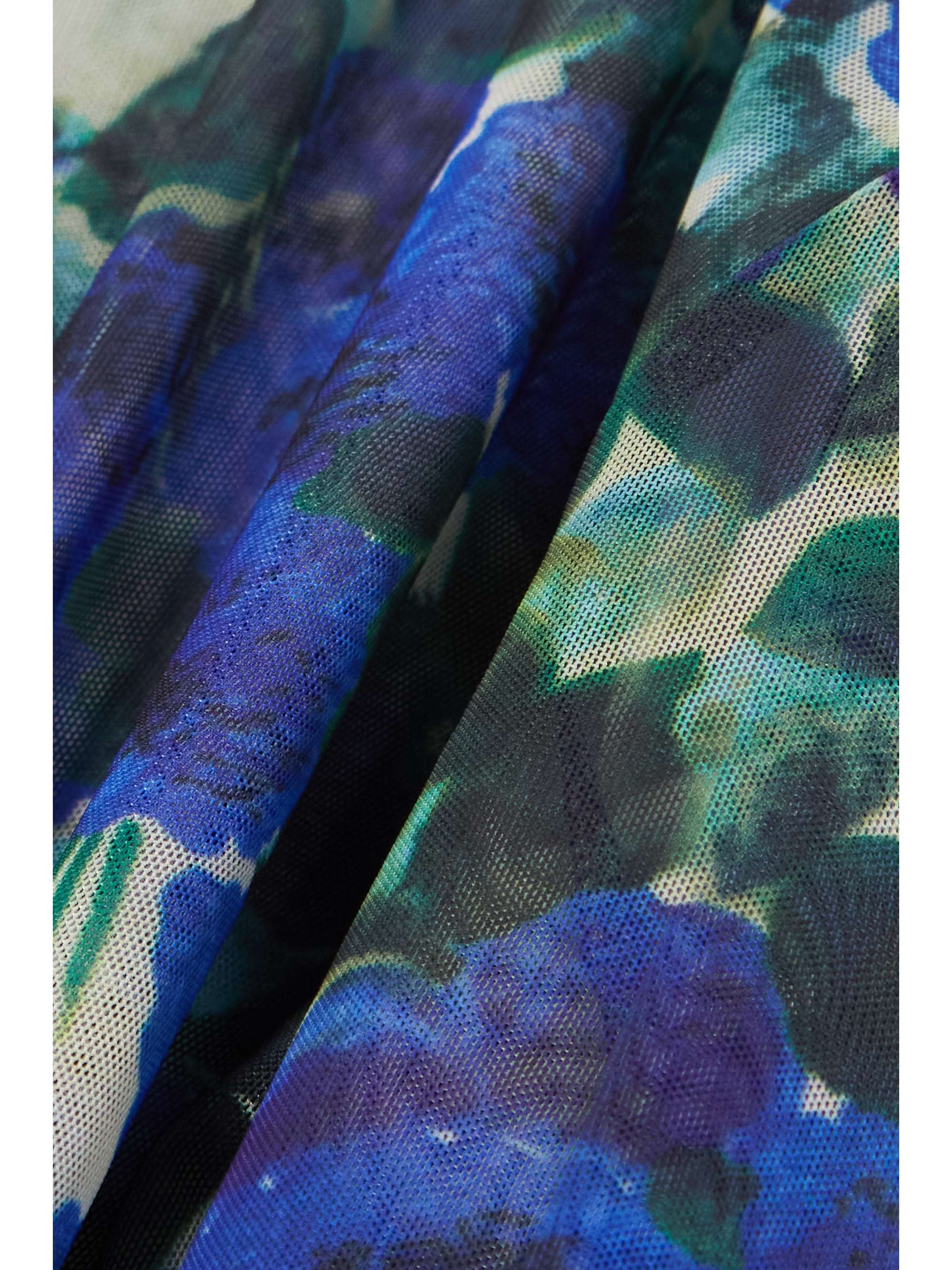 DRIES VAN NOTEN Floral-print stretch-mesh turtleneck top