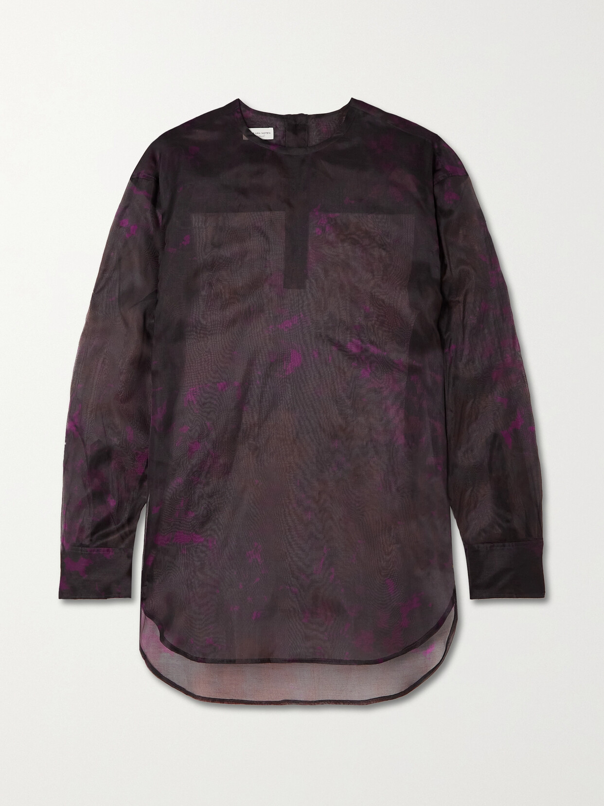 Dries Van Noten Floral-print Silk-chiffon Top - Purple