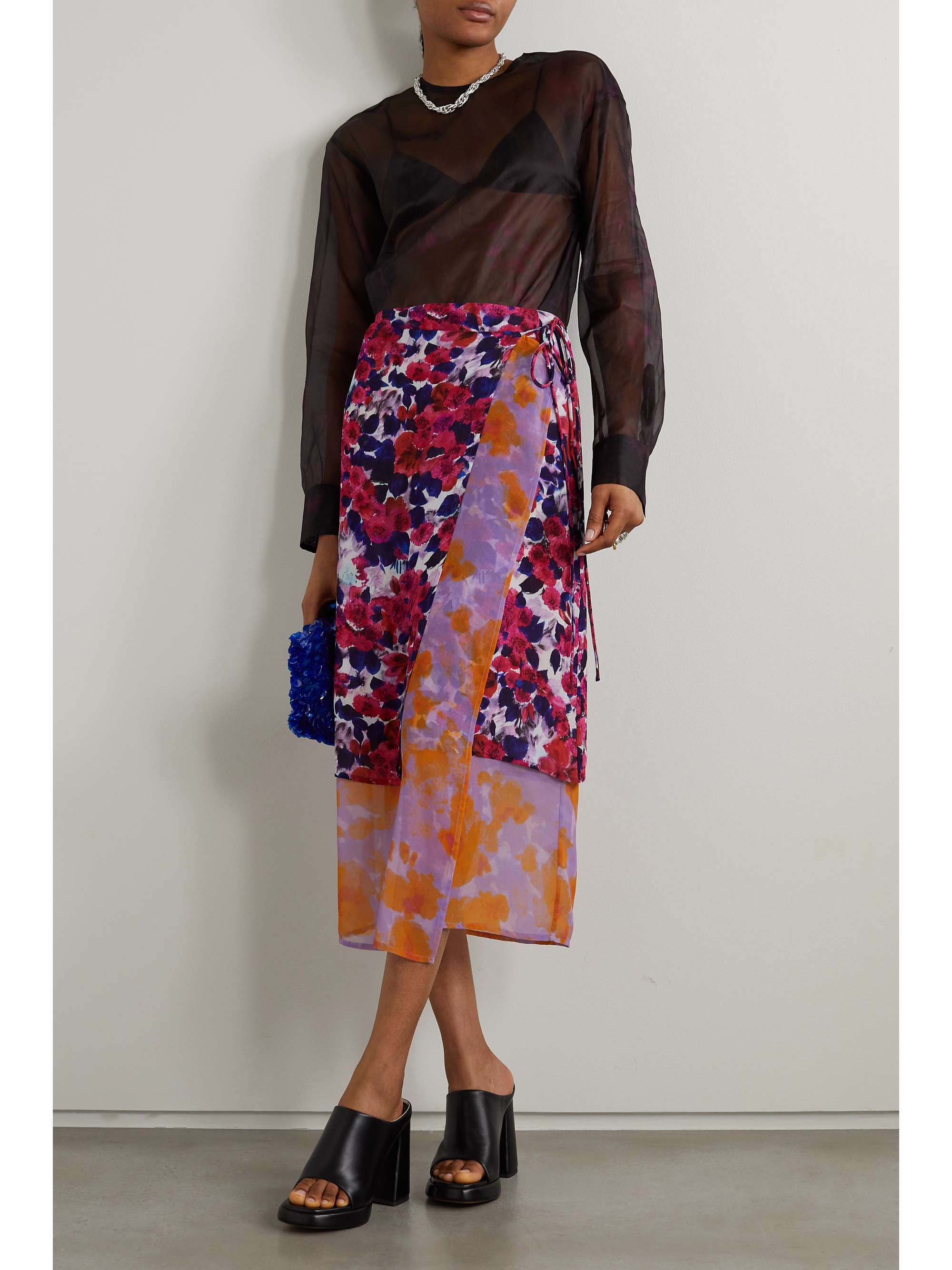 DRIES VAN NOTEN Floral-print silk-chiffon top