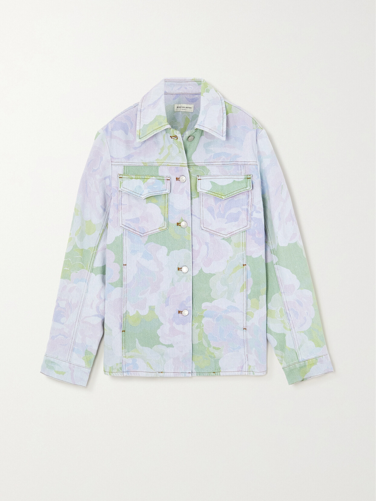 DRIES VAN NOTEN FLORAL-PRINT DENIM JACKET