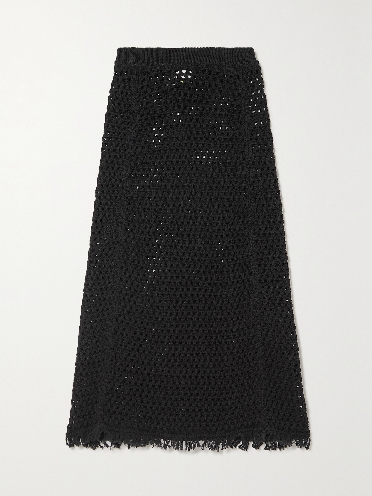 Dries Van Noten - Fringed Crocheted Cotton Midi Skirt - Black