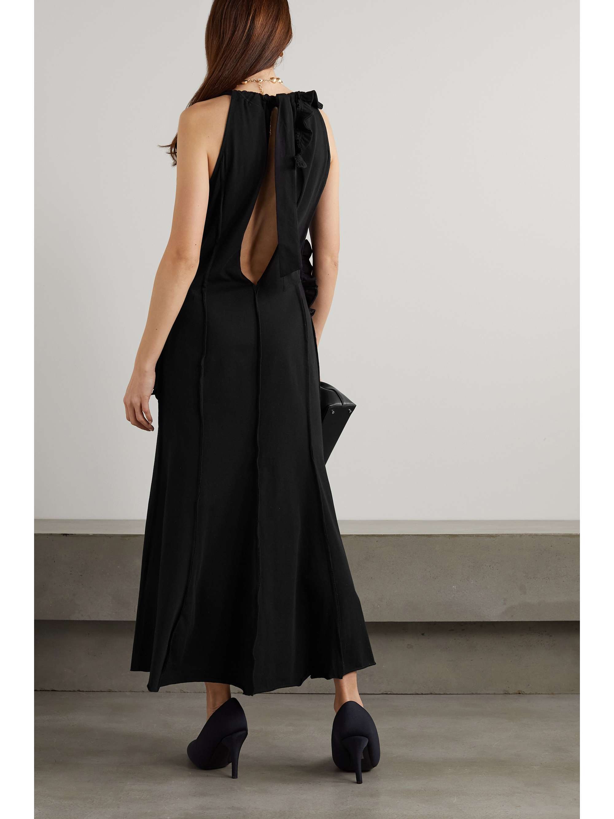 DRIES VAN NOTEN Ruffled open-back cotton-jersey maxi dress