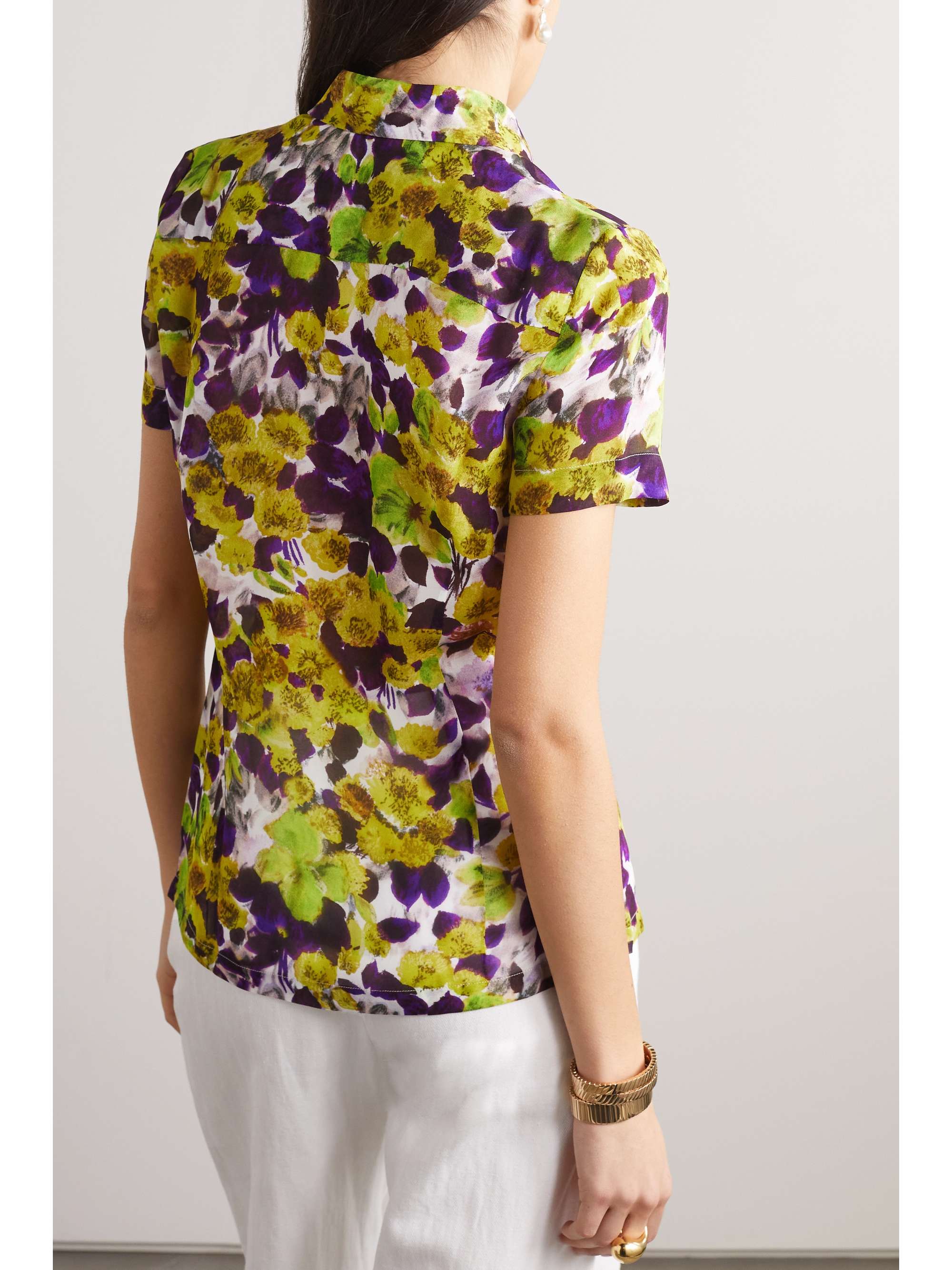 DRIES VAN NOTEN Floral-print crepe de chine shirt
