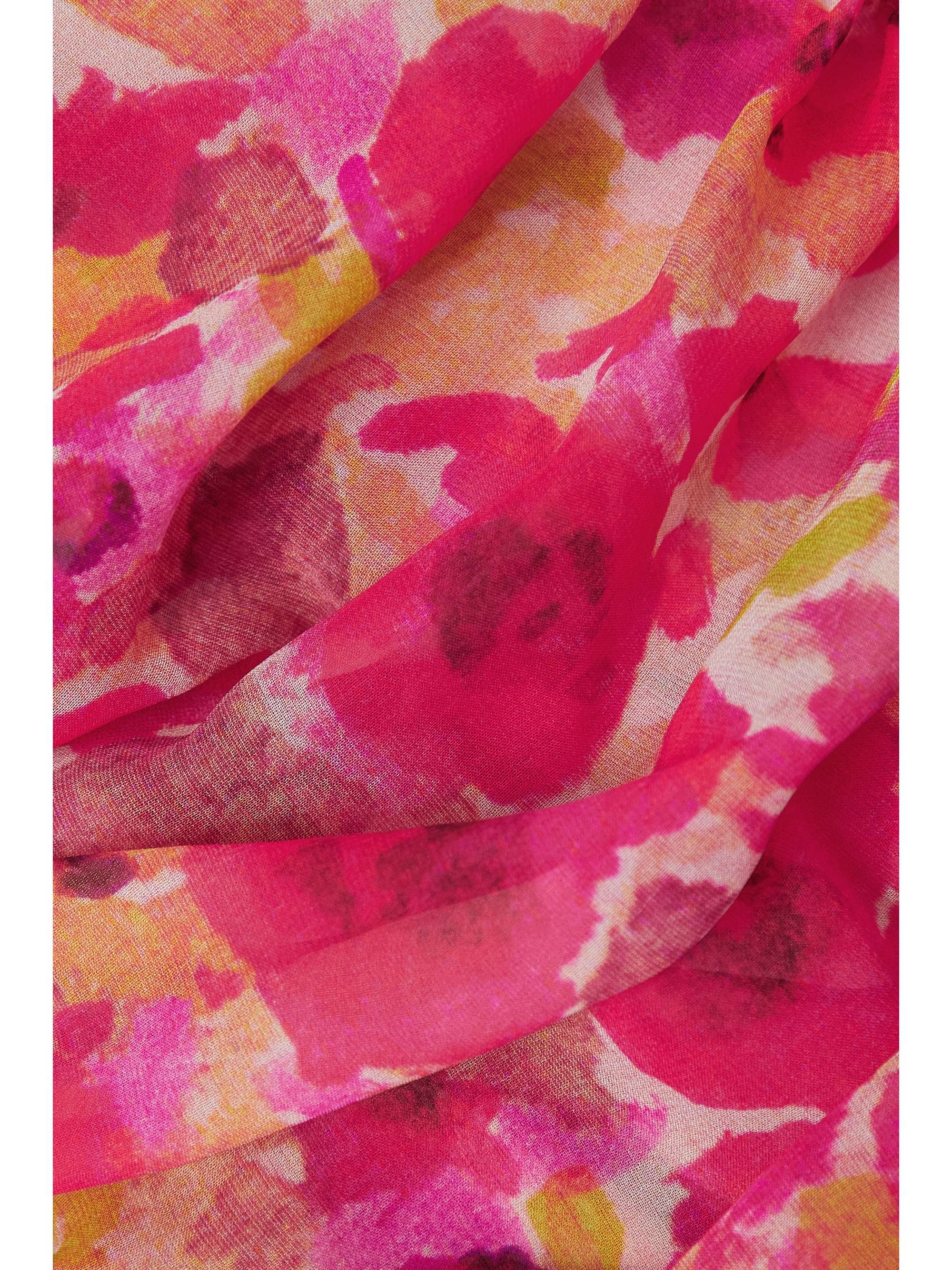 DRIES VAN NOTEN Ruffled ruched floral-print silk-georgette midi skirt
