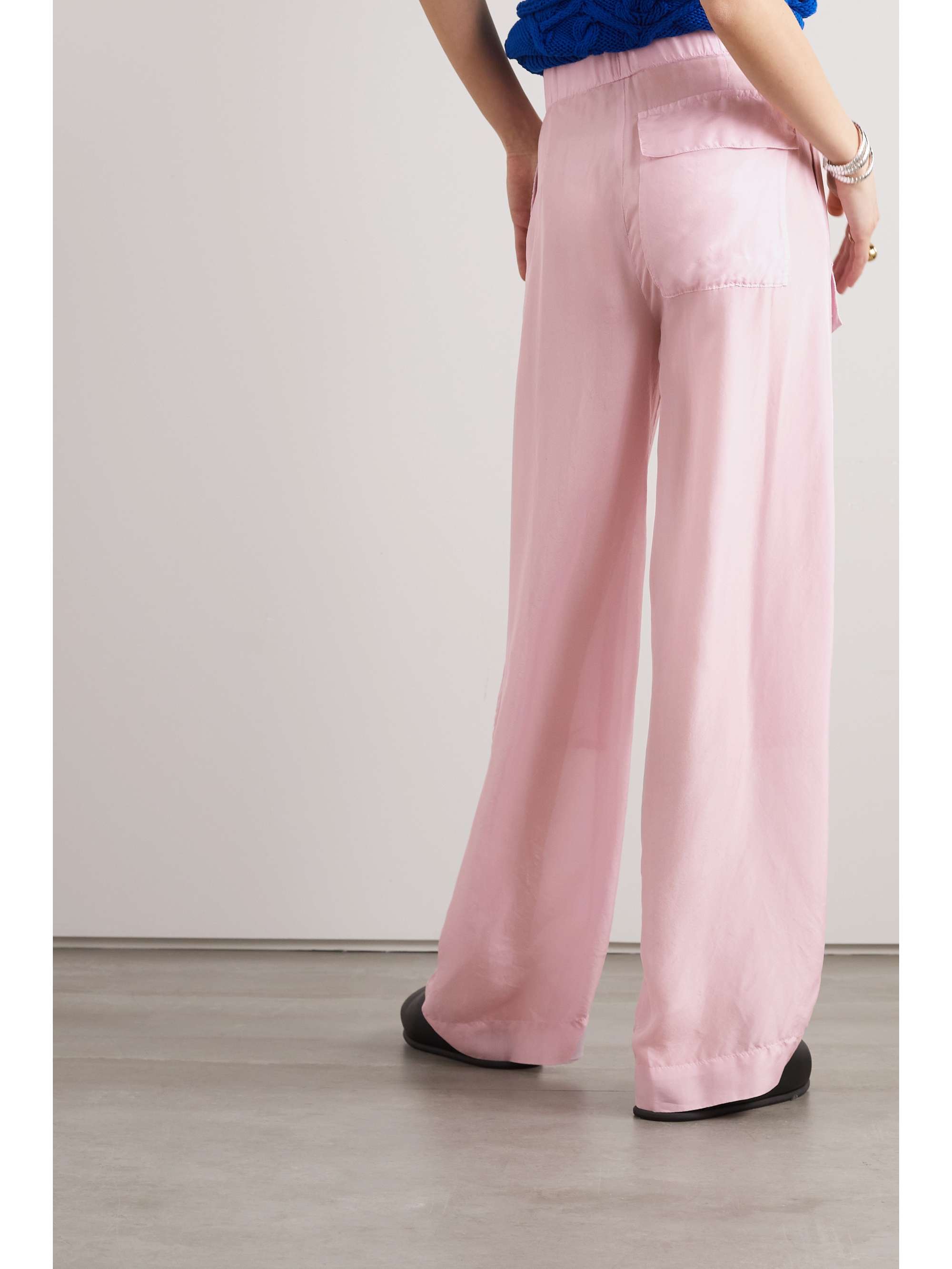 DRIES VAN NOTEN Silk-satin wide-leg cargo pants