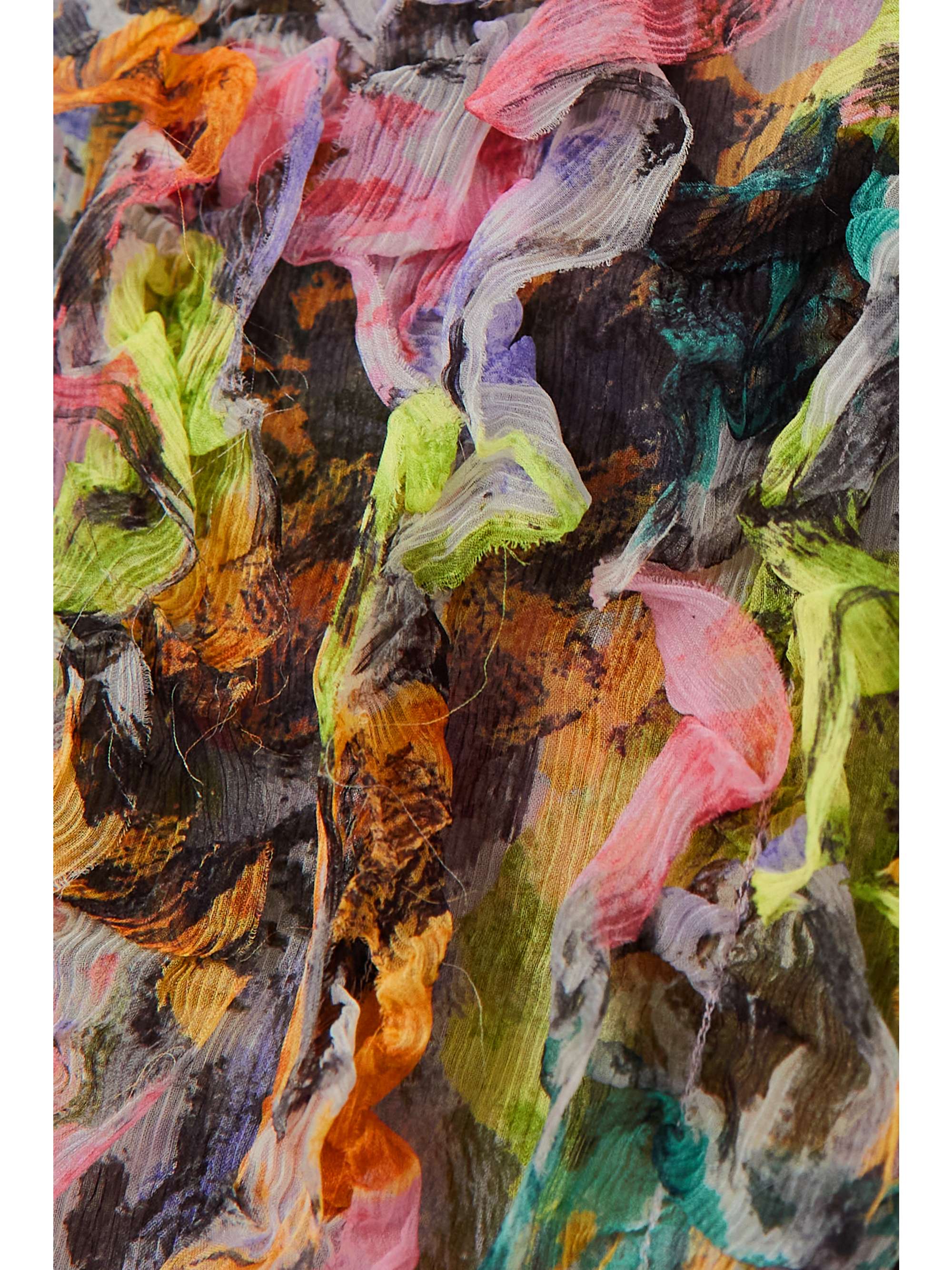DRIES VAN NOTEN Ruffled floral-print silk-crepon wrap skirt