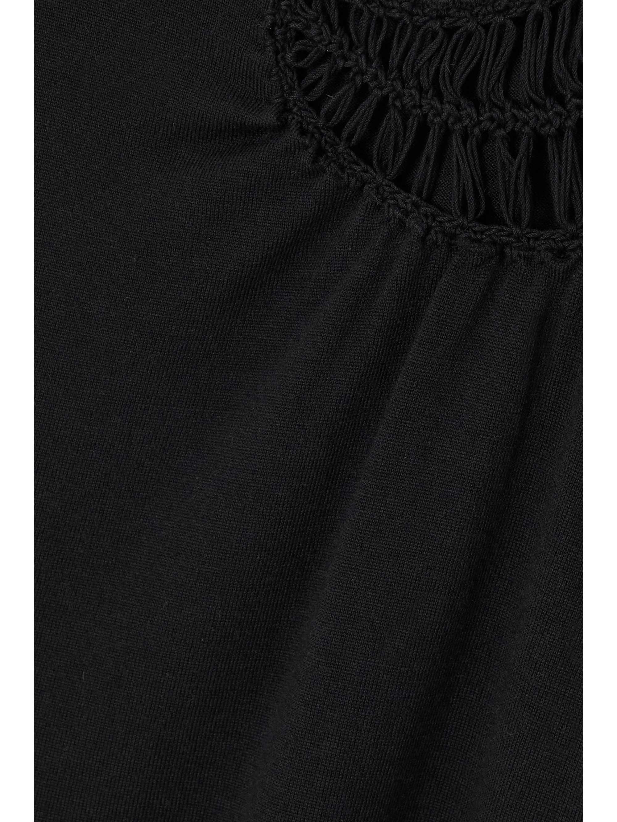DRIES VAN NOTEN Asymmetric crochet-trimmed merino wool and cotton-blend top