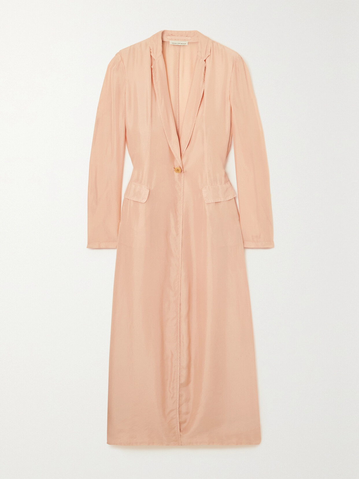 Dries Van Noten Silk Coat In Orange