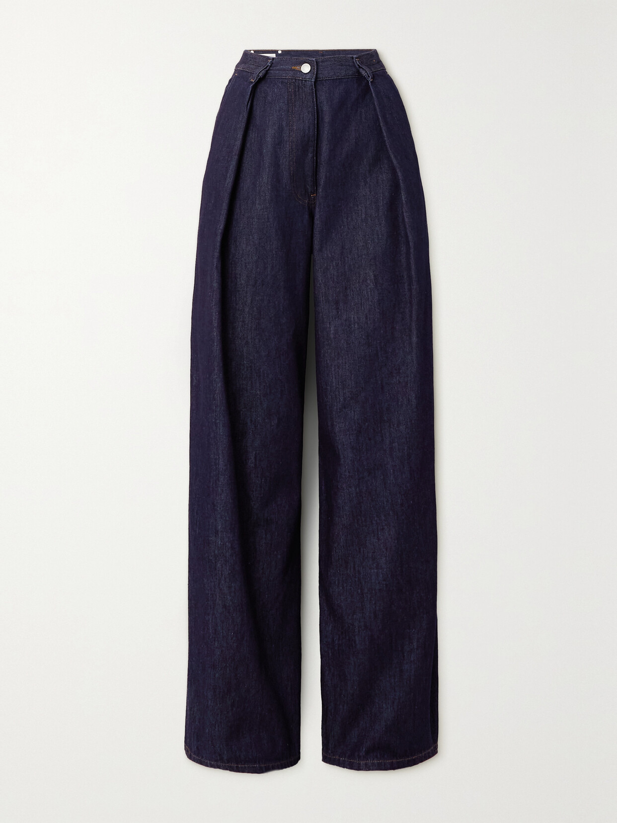 DRIES VAN NOTEN PLEATED HIGH-RISE WIDE-LEG JEANS