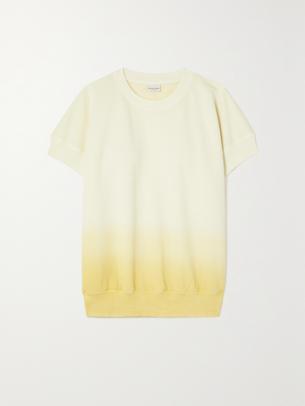 Dries Van Noten Oversized Dégradé Cotton-jersey Sweatshirt In Yellow