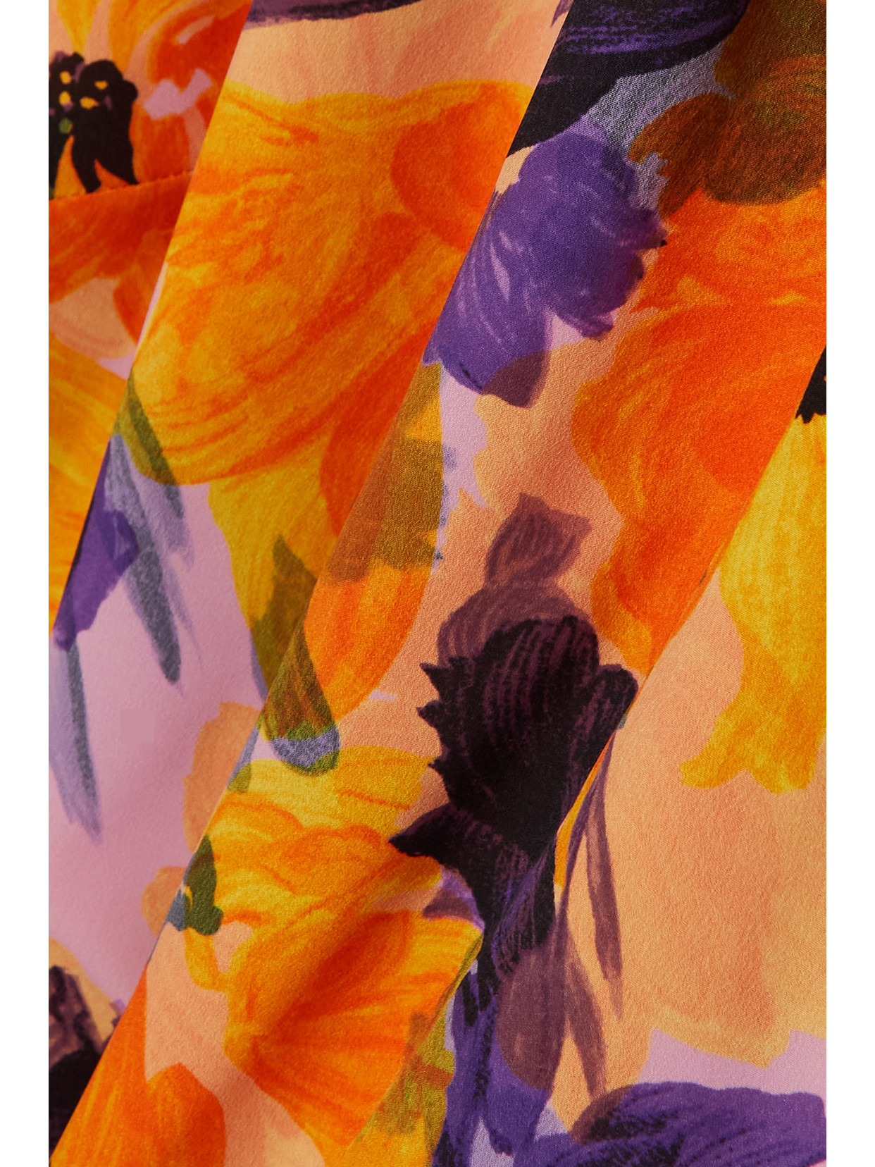 Dries Van Noten Floral-print Silk-crepe Playsuit In Purple
