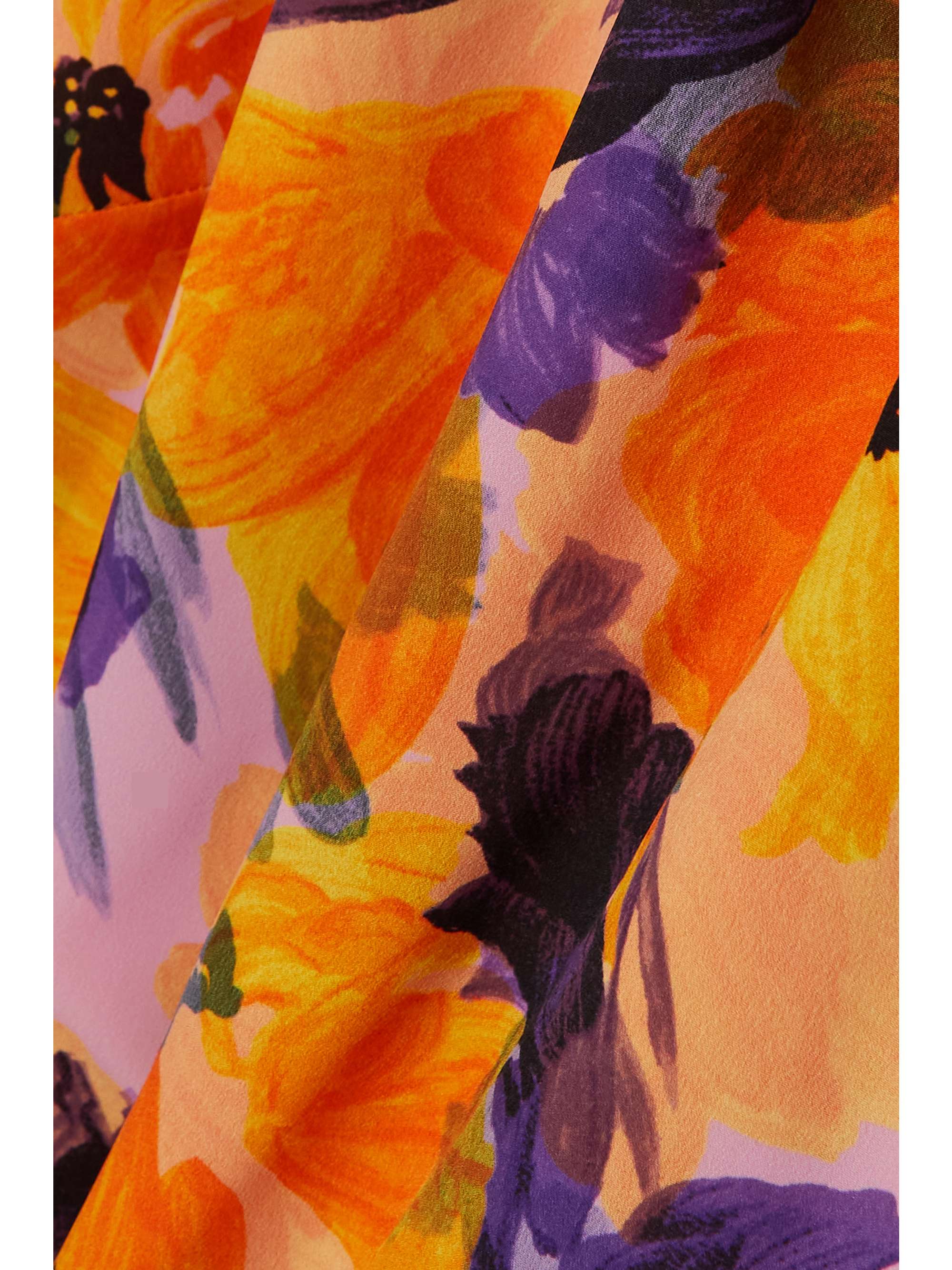 DRIES VAN NOTEN 花卉印花真丝绉纱连体短裤