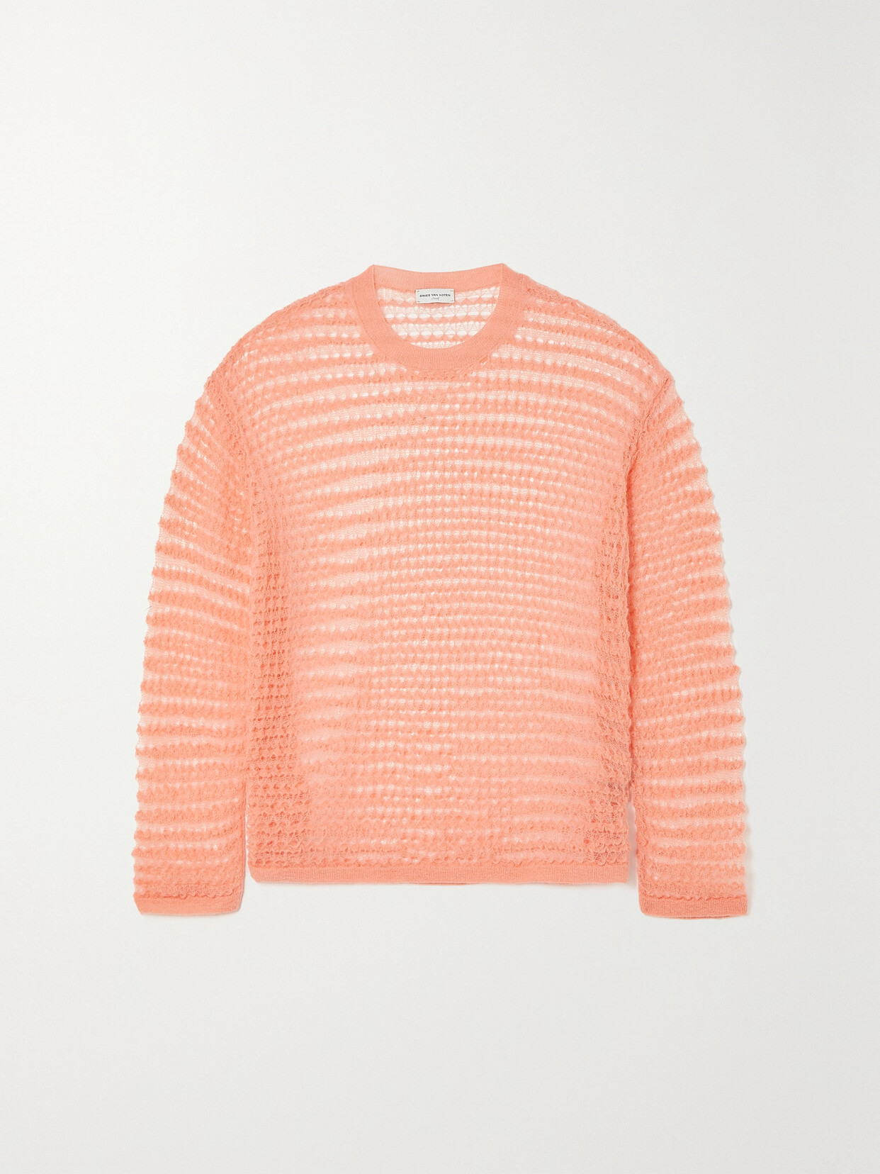 Dries Van Noten Open-knit Sweater In Peach