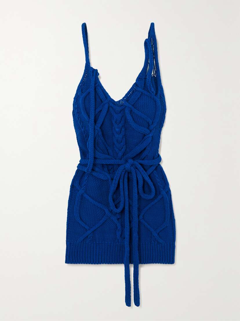 Dries Van Noten Distressed Cable-knit Cotton Tank