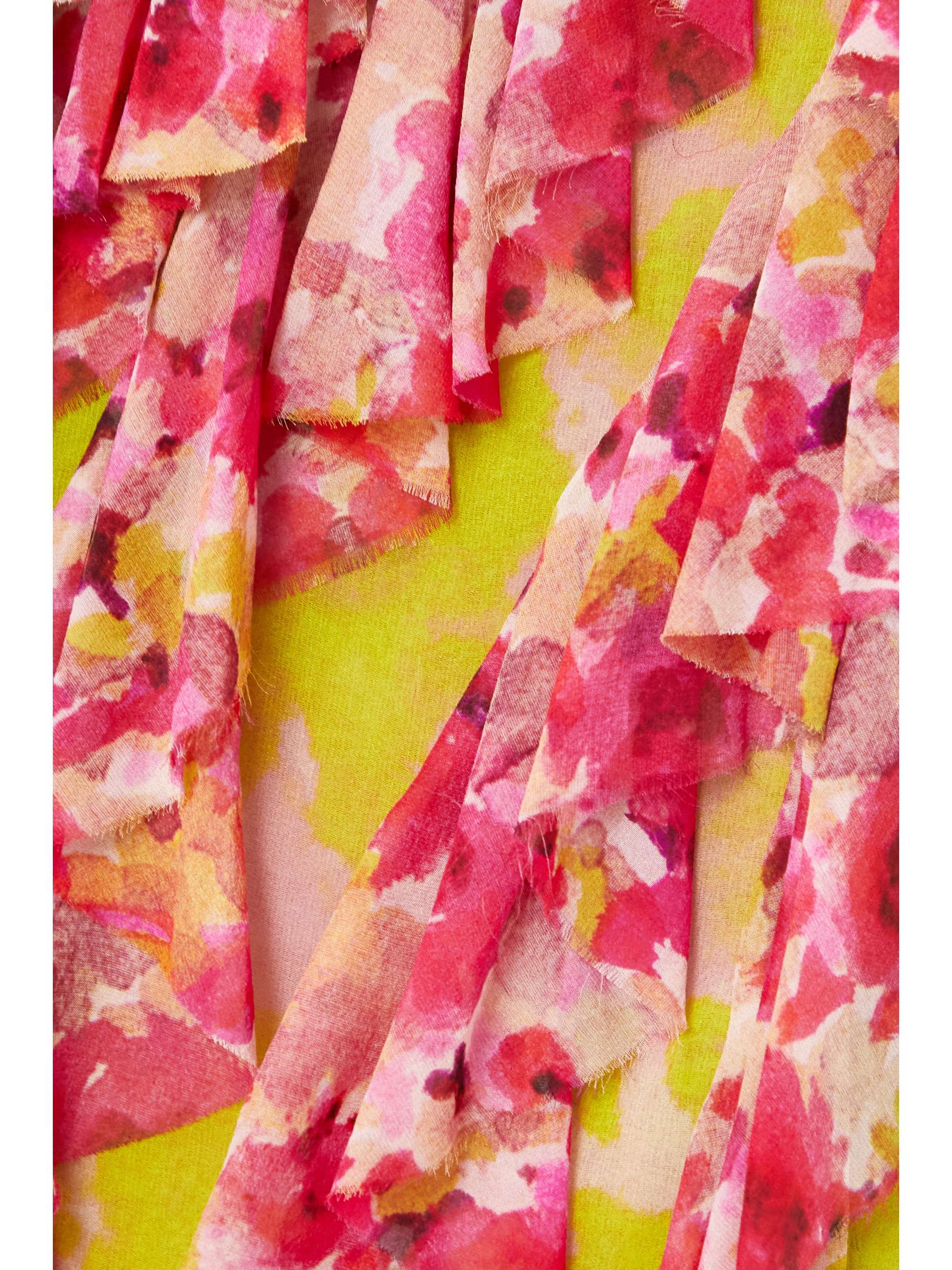 DRIES VAN NOTEN Ruffled floral-print silk-blend chiffon midi dress