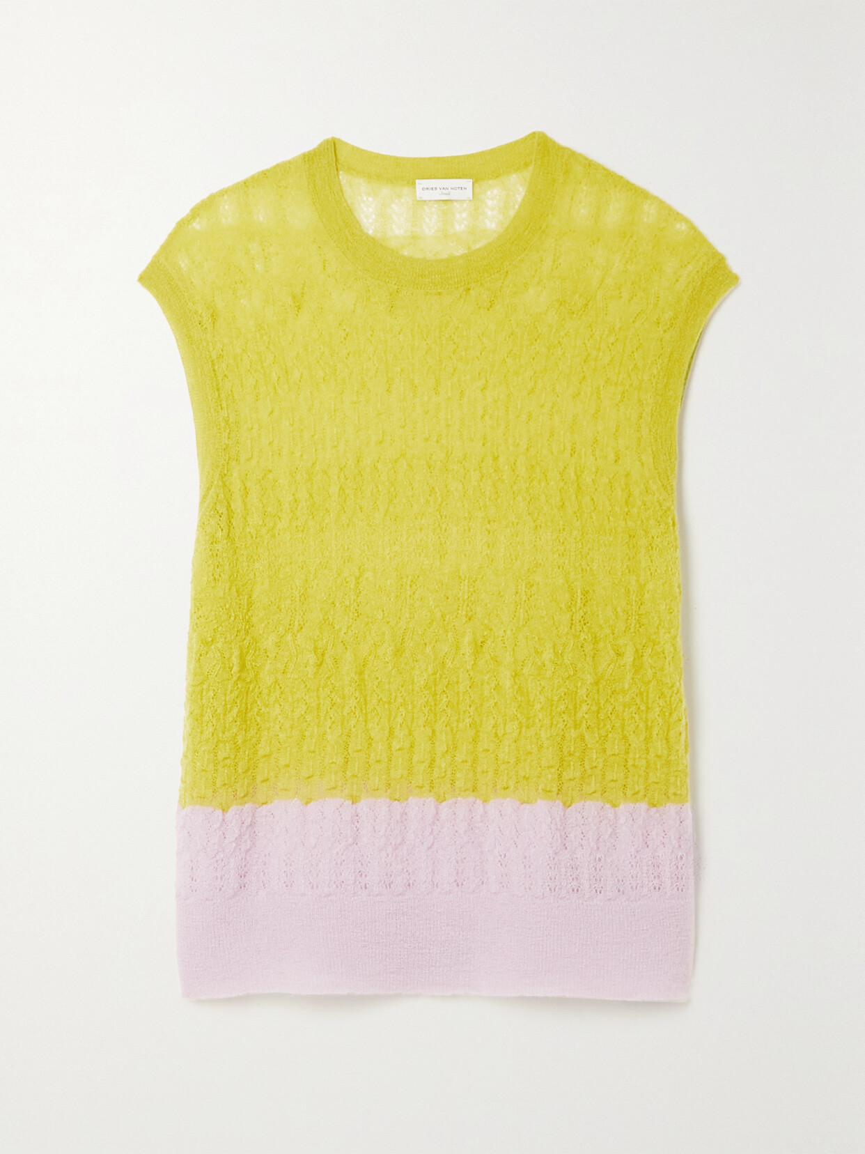 Dries Van Noten - Two-tone Knitted Top - Yellow