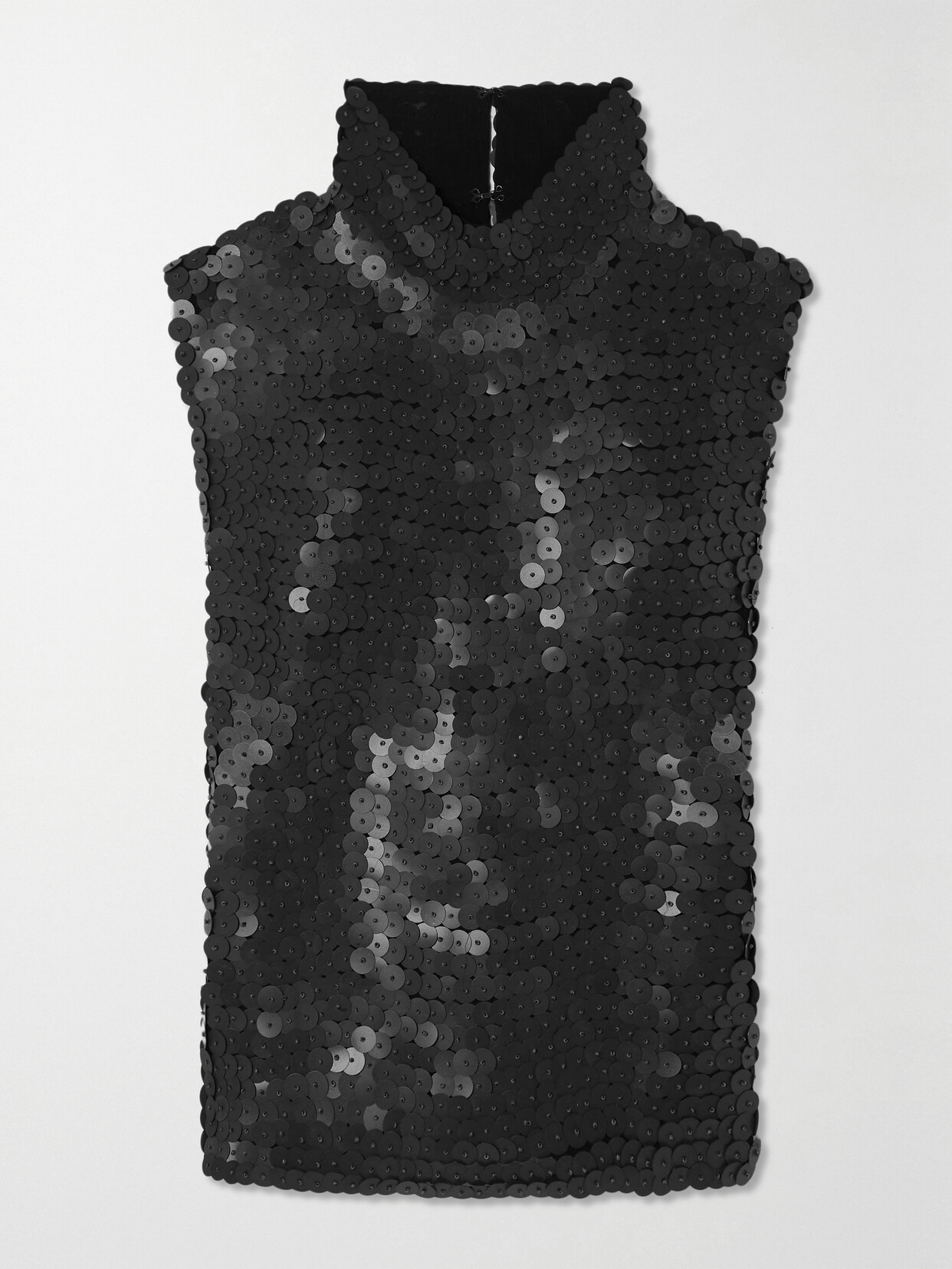 Dries Van Noten Sequined Knitted Turtleneck Top In Black