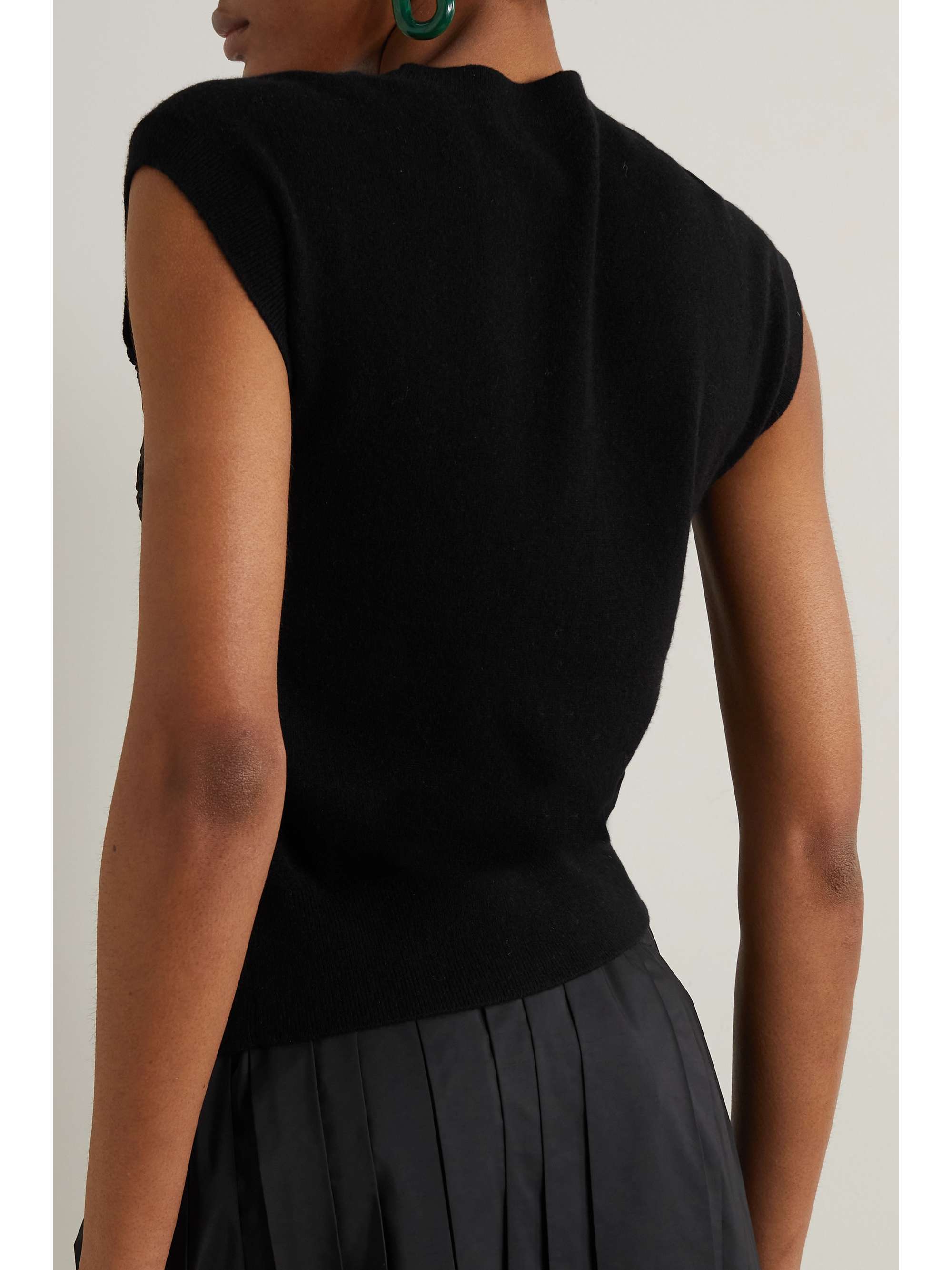 DRIES VAN NOTEN カシミヤ クロップドトップス マクラメ＆クロシェトリム ギャザー入り