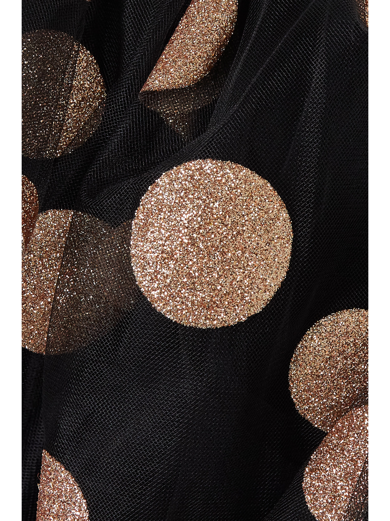 Cropped Halterneck Glittered Polka-Dot Tulle Top