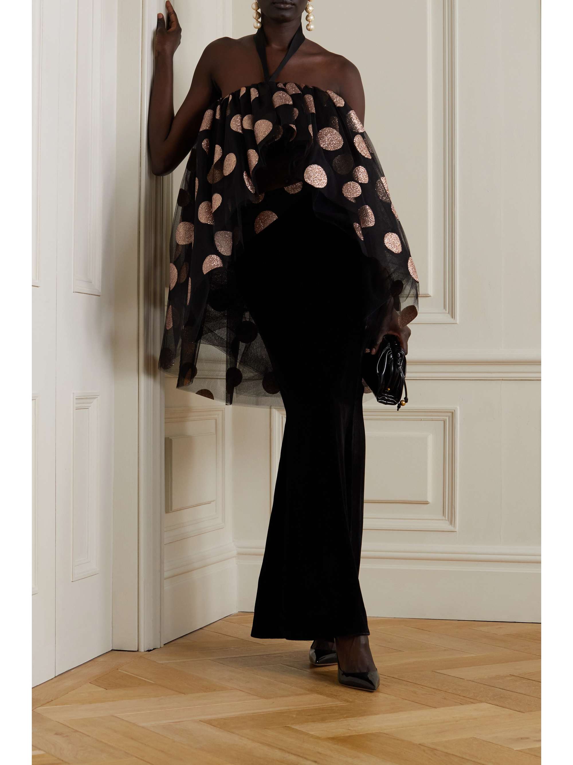 Velvet polka dot clearance skirt