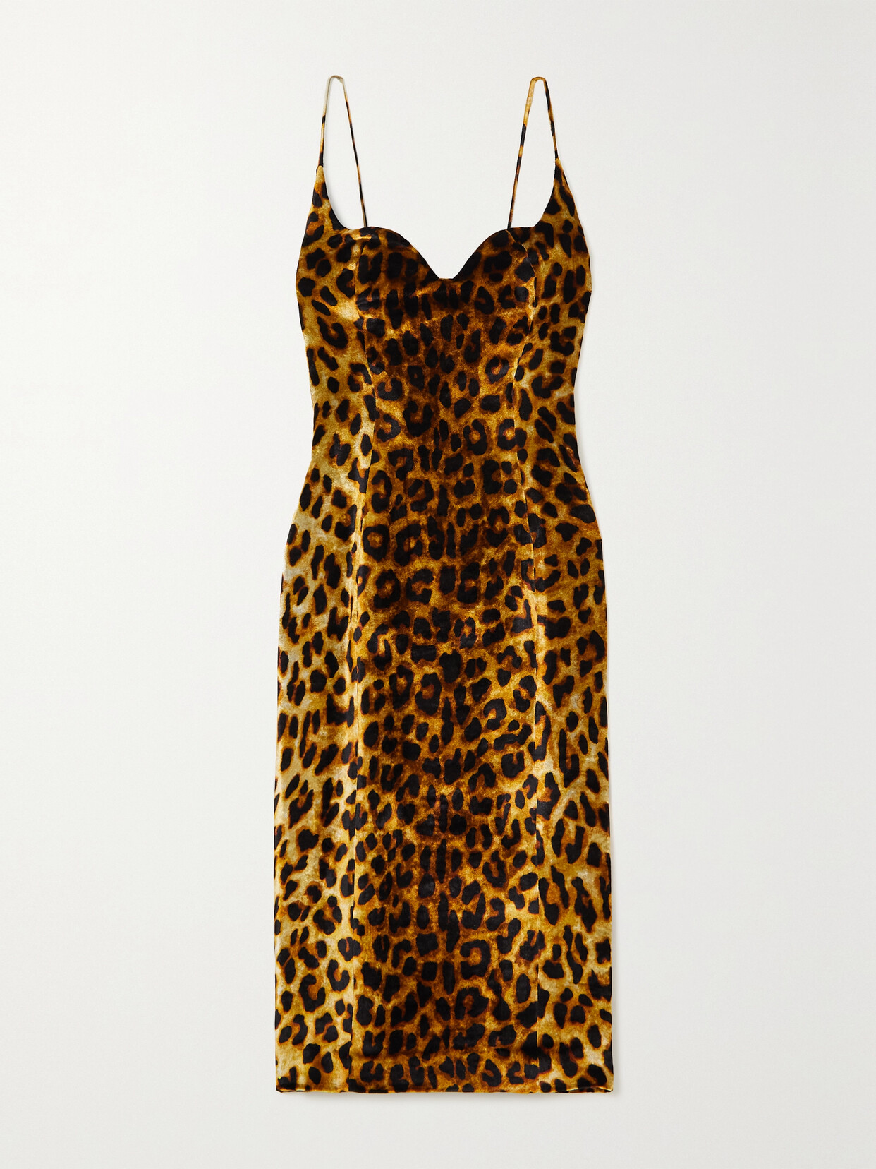 Halpern - Leopard-print Velvet Midi Dress - Animal print