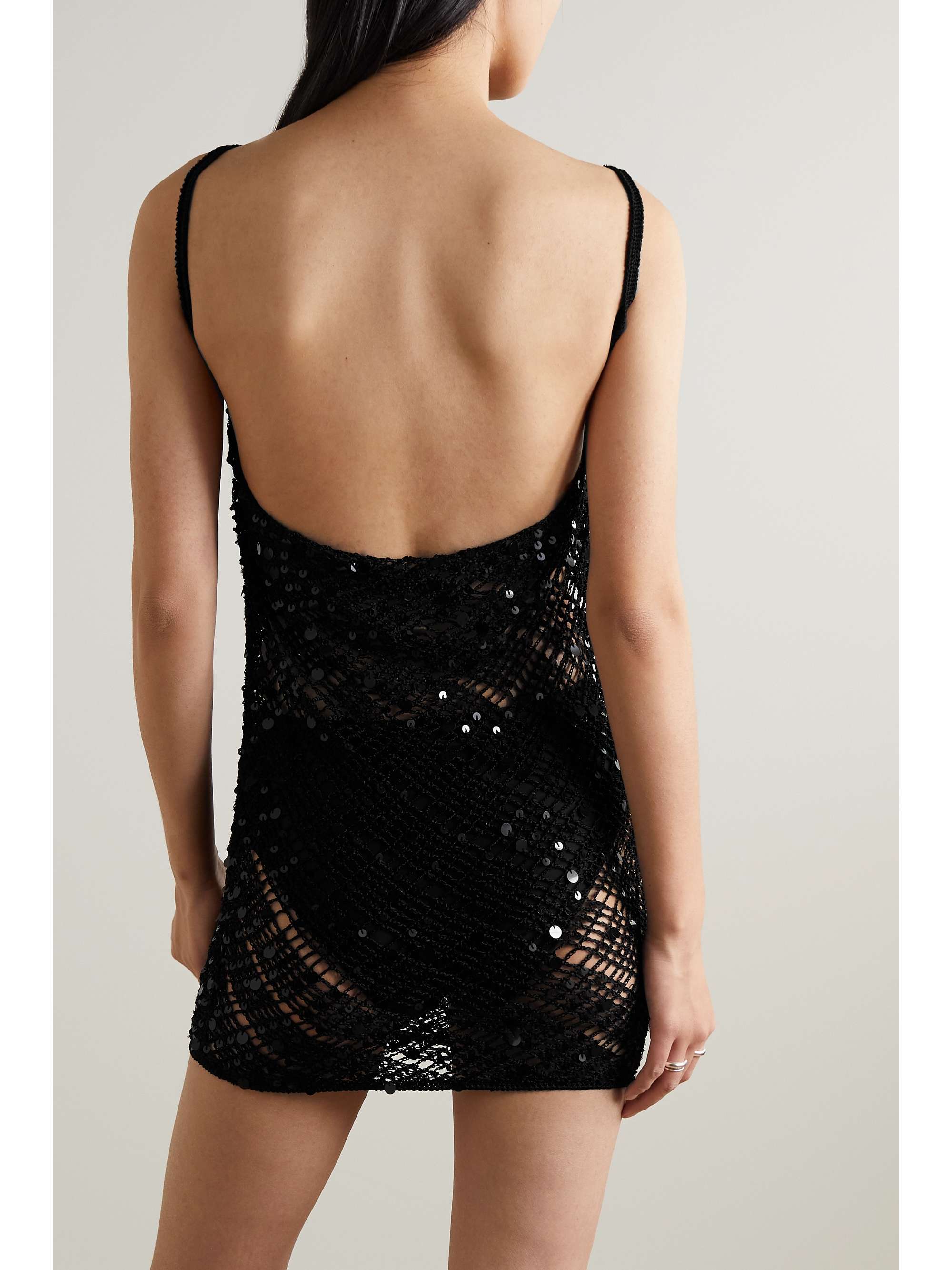 COPERNI Sequined crochet-knit mini dress