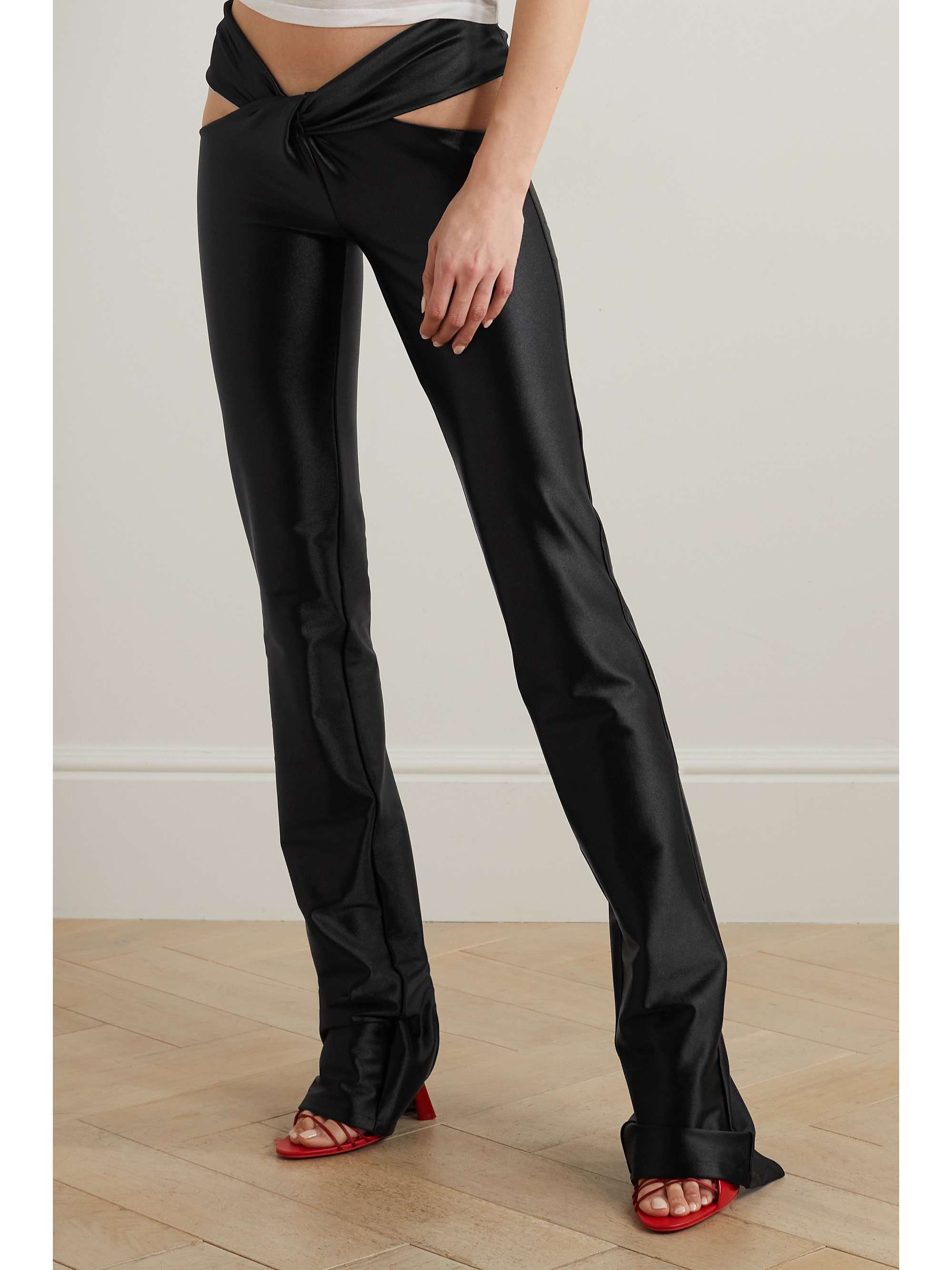 Title: COPERNI Twisted cutout satin-jersey flared pants | NET-A-PORTER