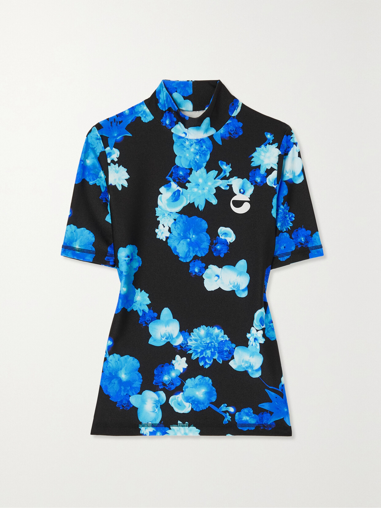 Coperni - Cropped Floral-print Jersey Top - Blue