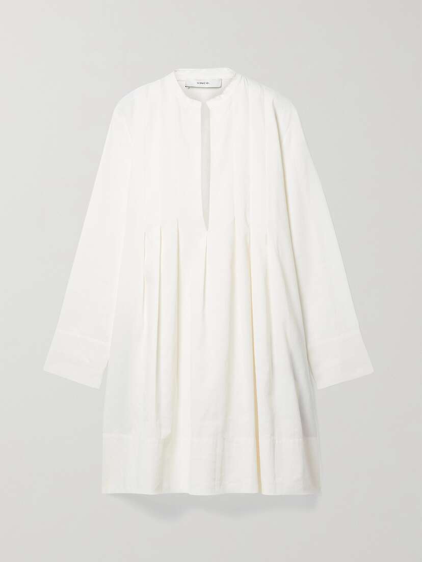 Vince Pleated Woven Mini Dress