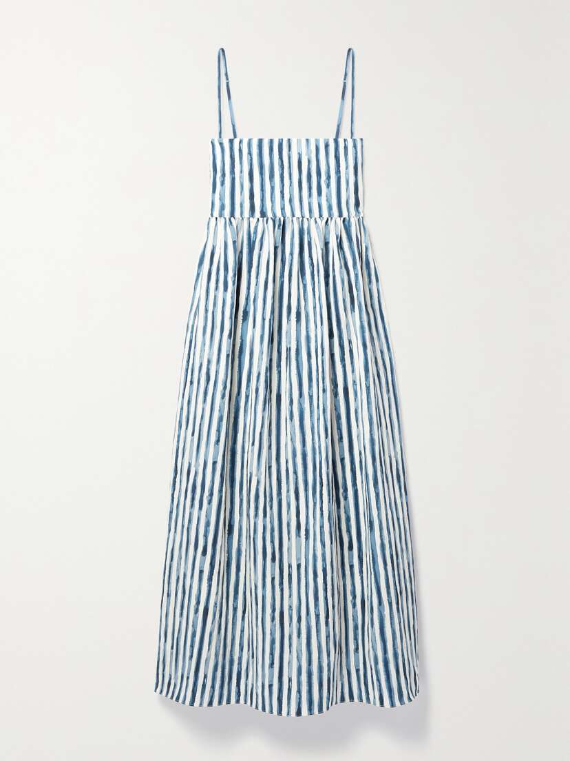 Vince Striped Tencel Lyocell-blend Midi Dress
