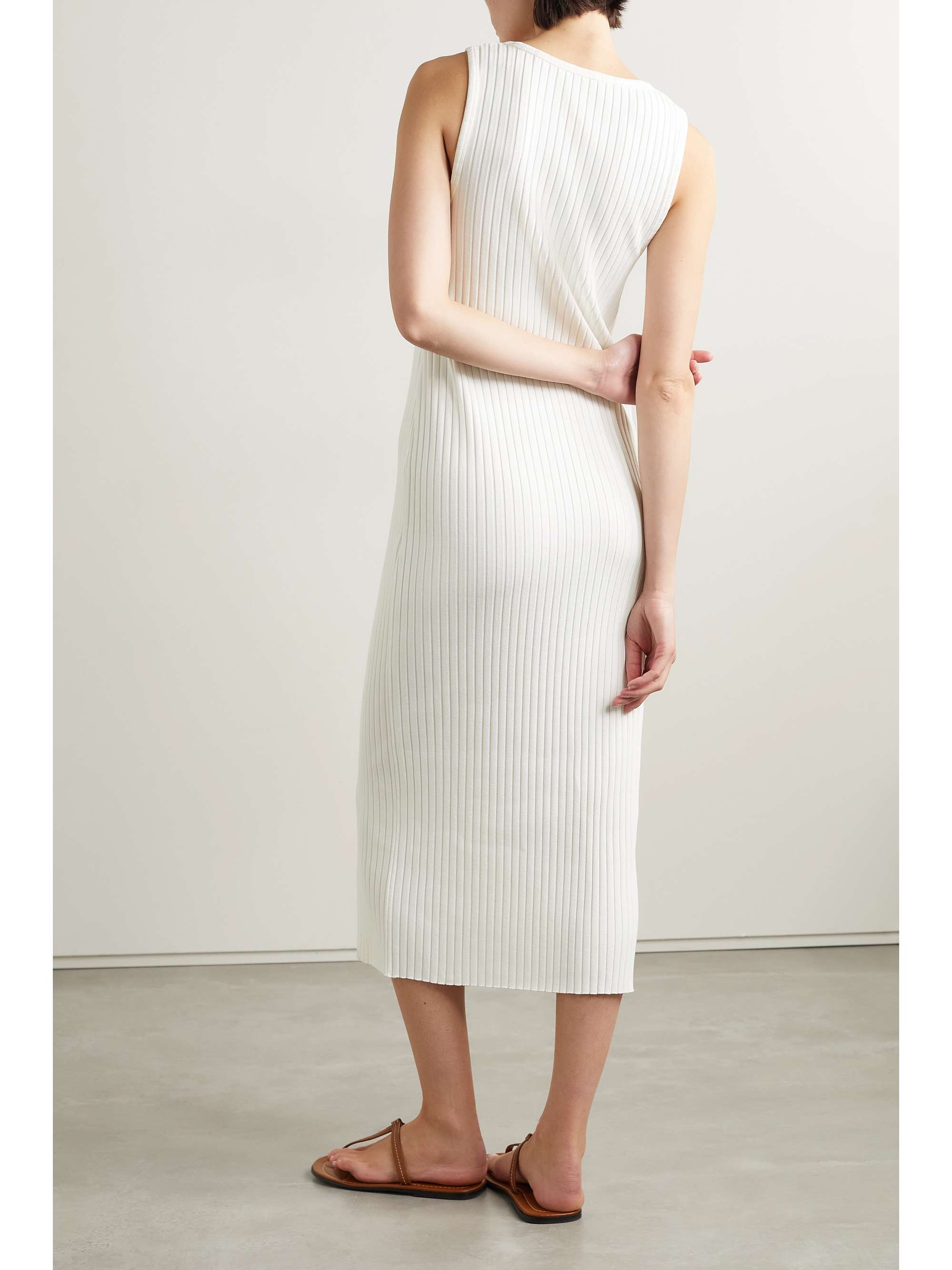 VINCE Ribbed-knit midi dress