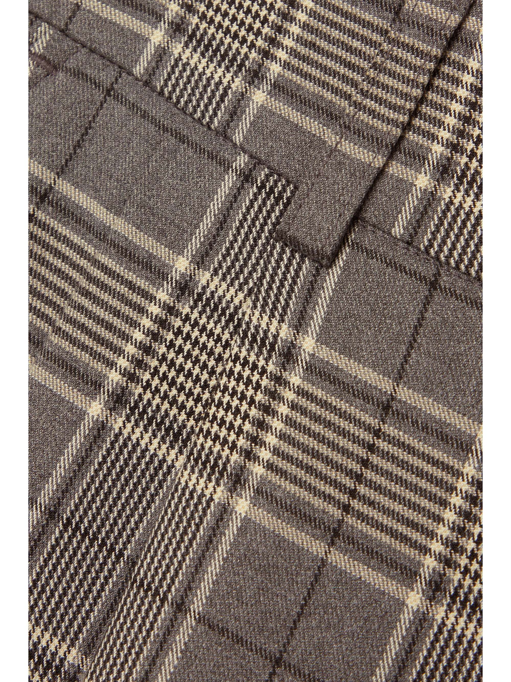 ANINE BING Carrie checked flannel straight-leg pants